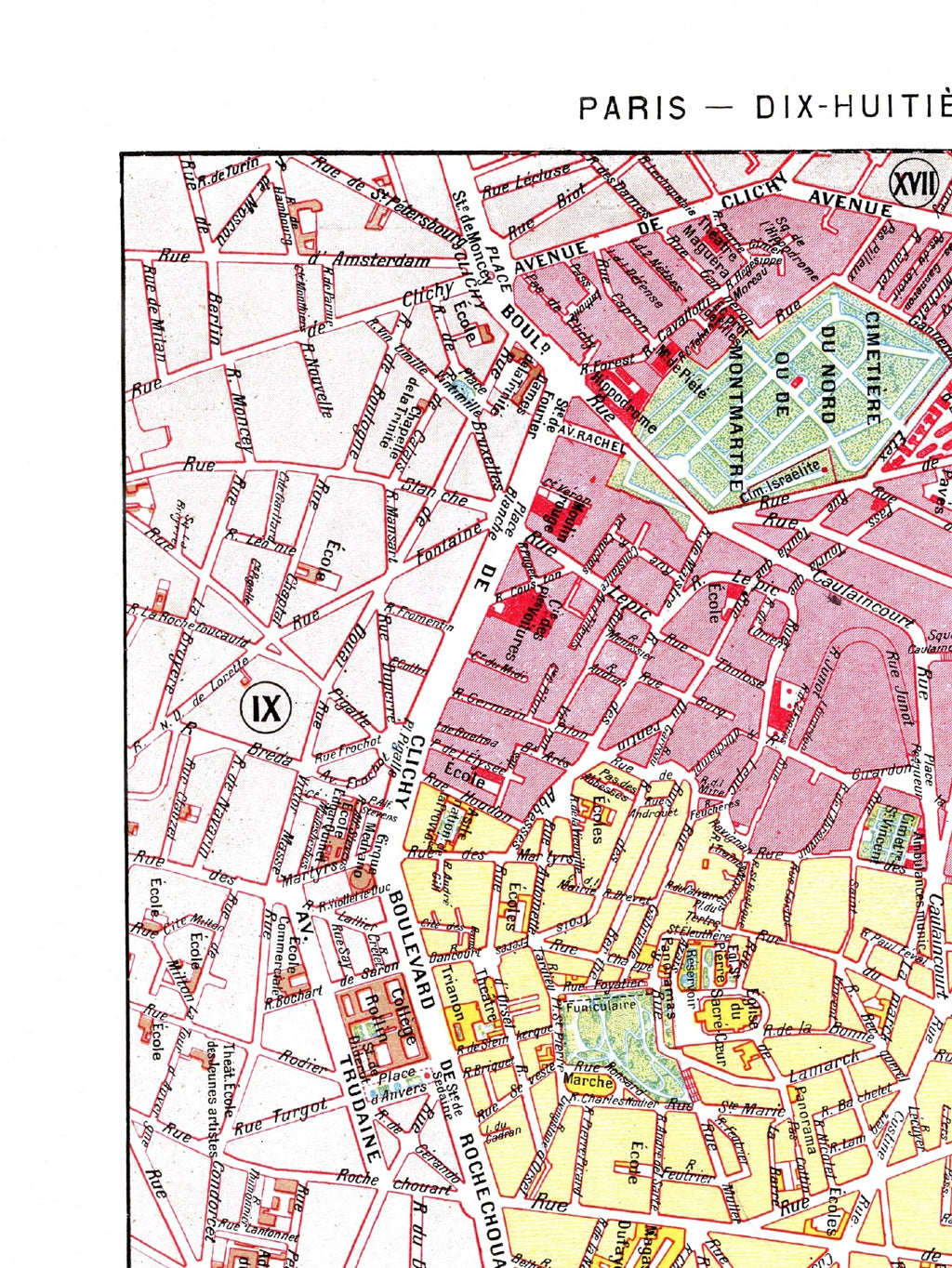 Paris | 1900 | 18. Arrondissement | Vintage Map