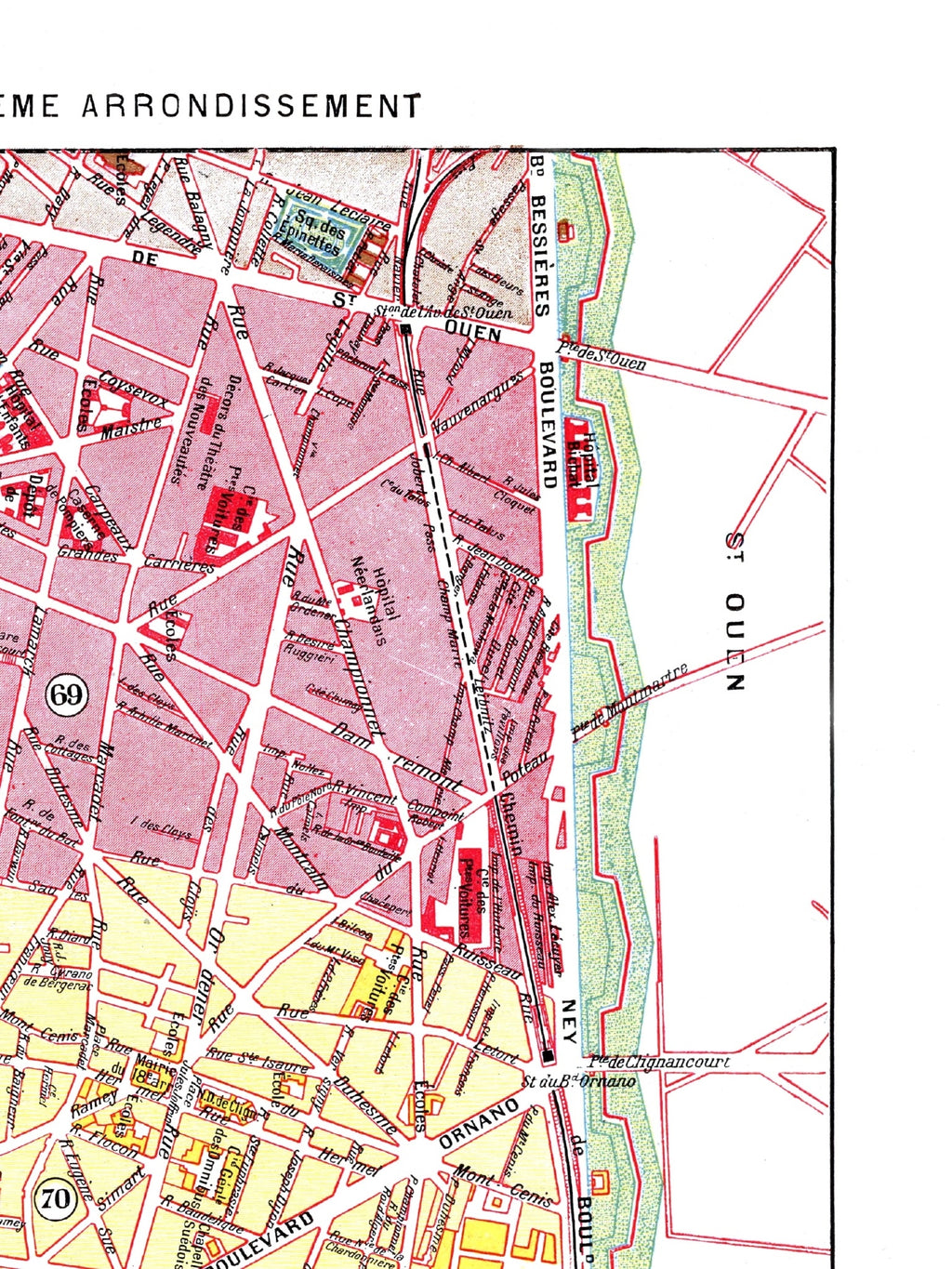 Paris | 1900 | 18. Arrondissement | Vintage Map