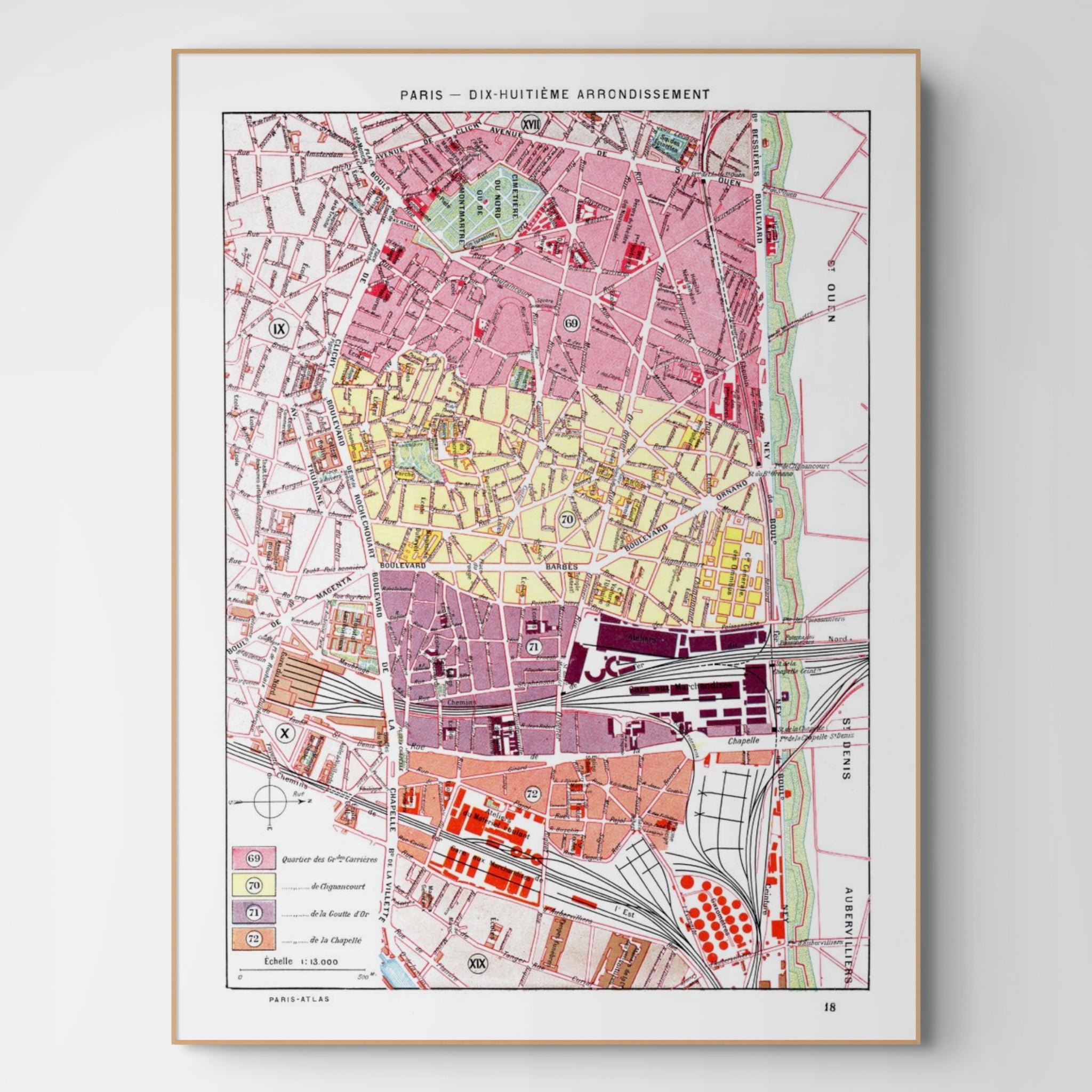 Paris | 1900 | 18. Arrondissement | Vintage Map