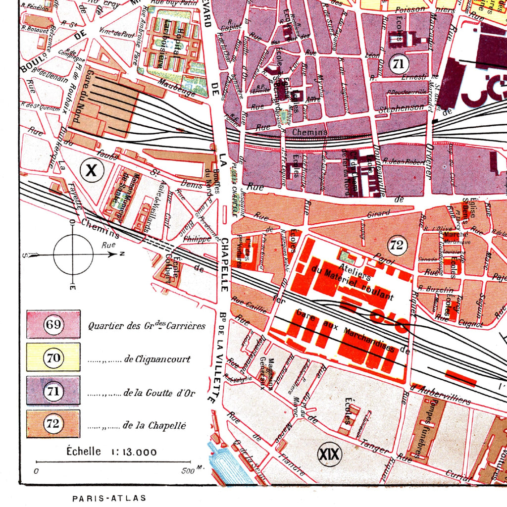 Paris | 1900 | 18. Arrondissement | Vintage Map