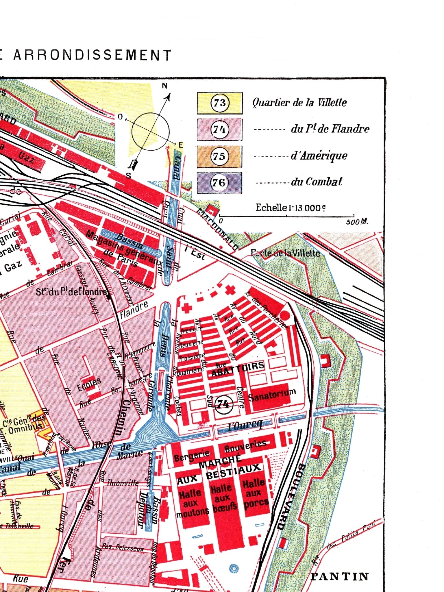 Paris | 1900 | 19. Arrondissement | Vintage Map