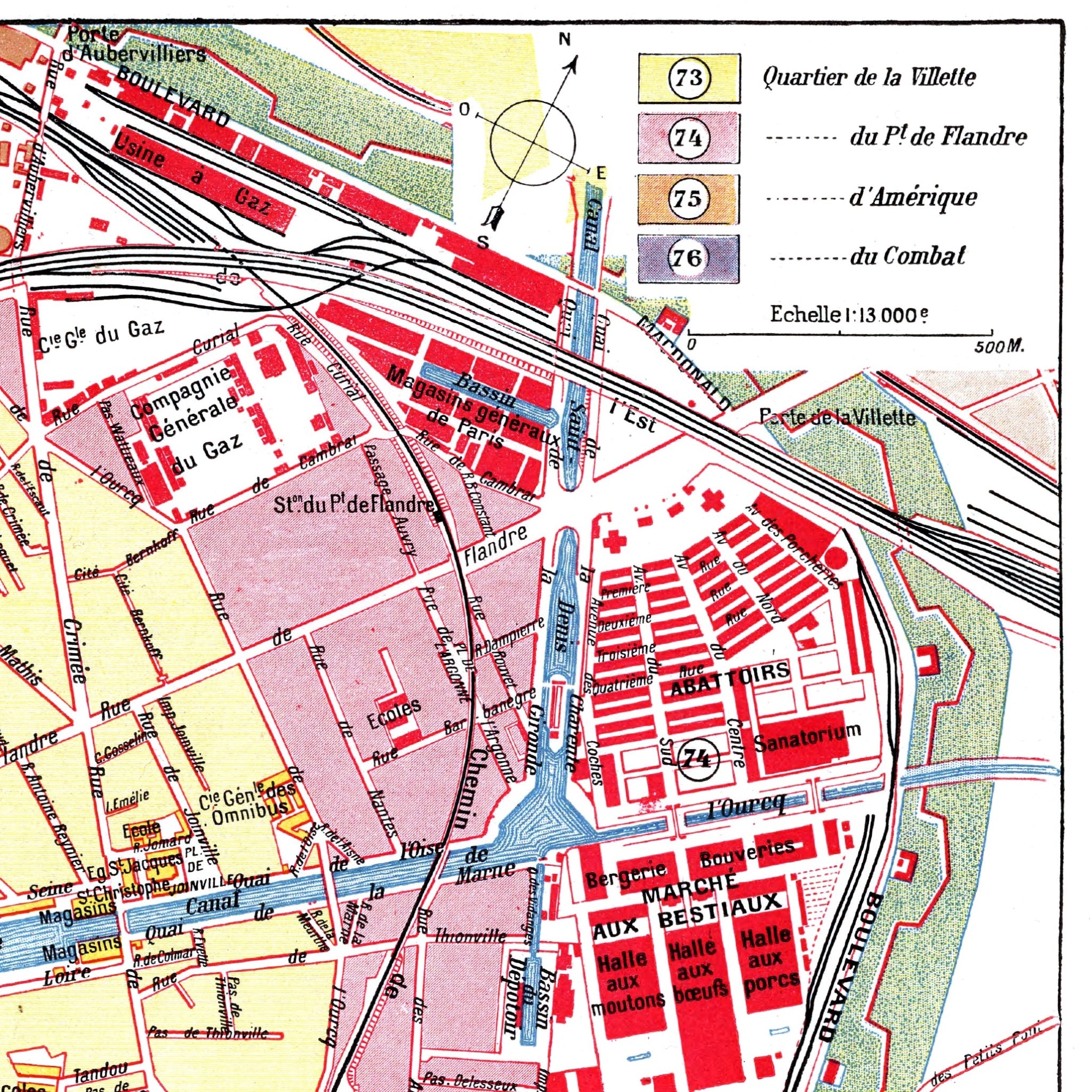 Paris | 1900 | 19. Arrondissement | Vintage Map