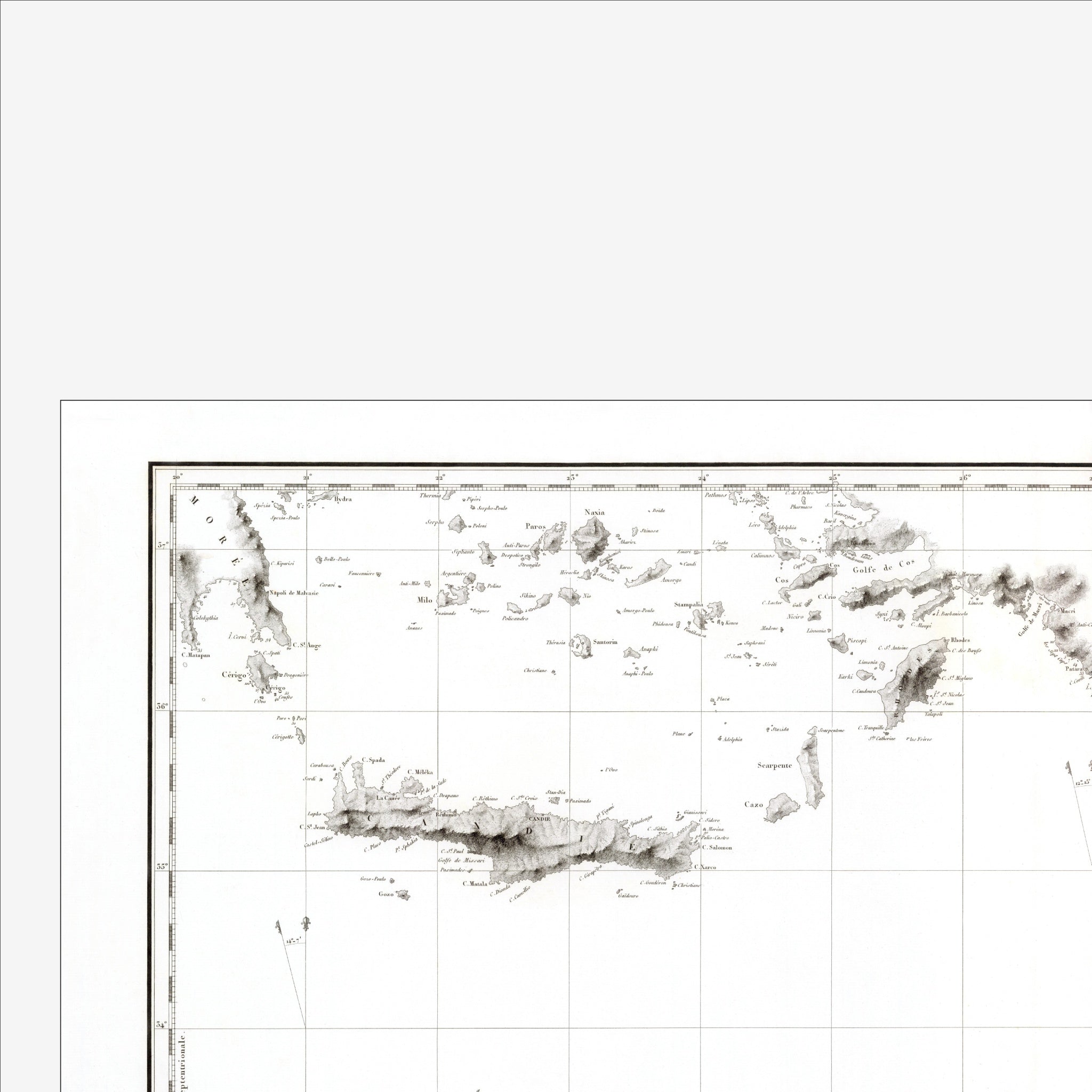 Mediterranean Sea | Nautical Chart | Giclée Print |
