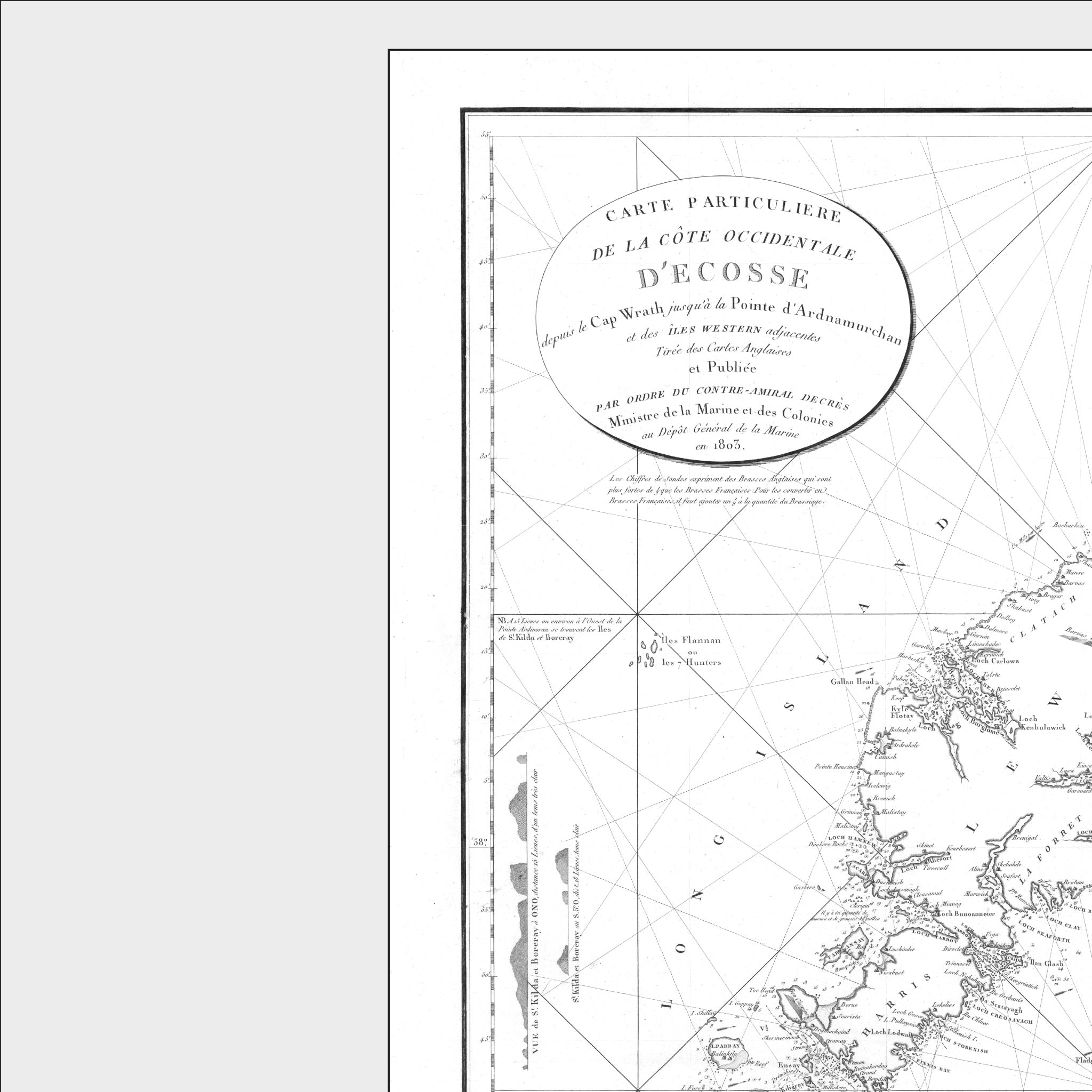 Hebrides Islands | Scotland | Nautical Chart | Map from 1804 | Giclée Print