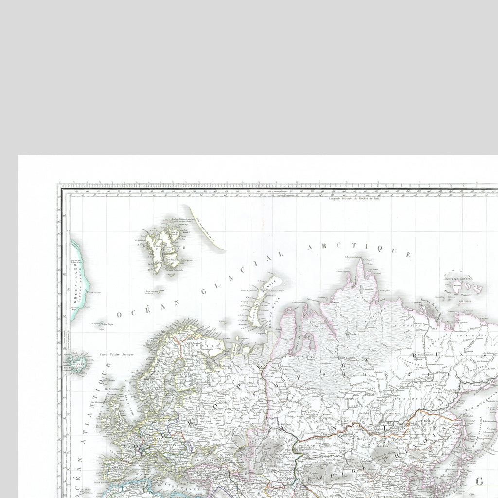 Mapa político mundial | 1843 | Meridiano 150 grados Este | Australia y Asia Oriental | Proyección de Mercator, Mundial | Tierra