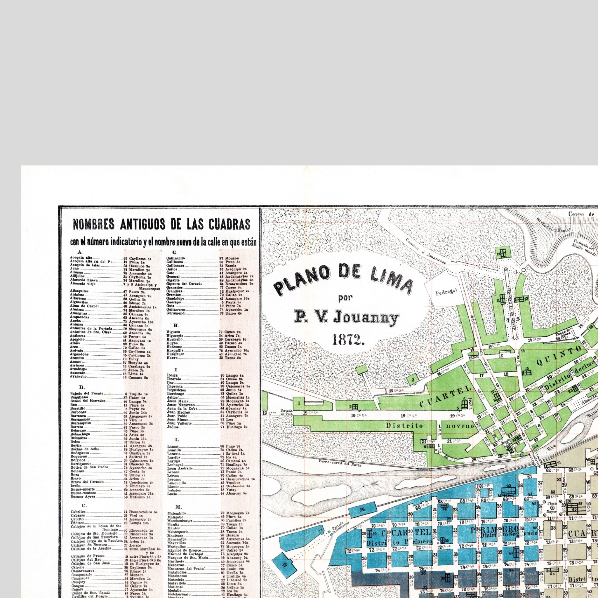Lima | Stadtplan | Vintage Map | Giclée-Druck