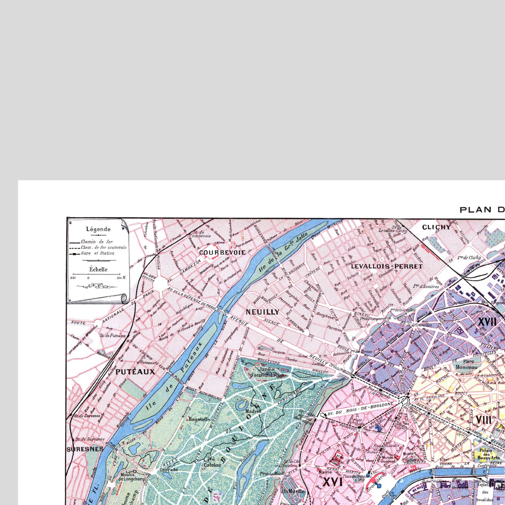 París | 1900 | Mapa General | Mapa Vintage