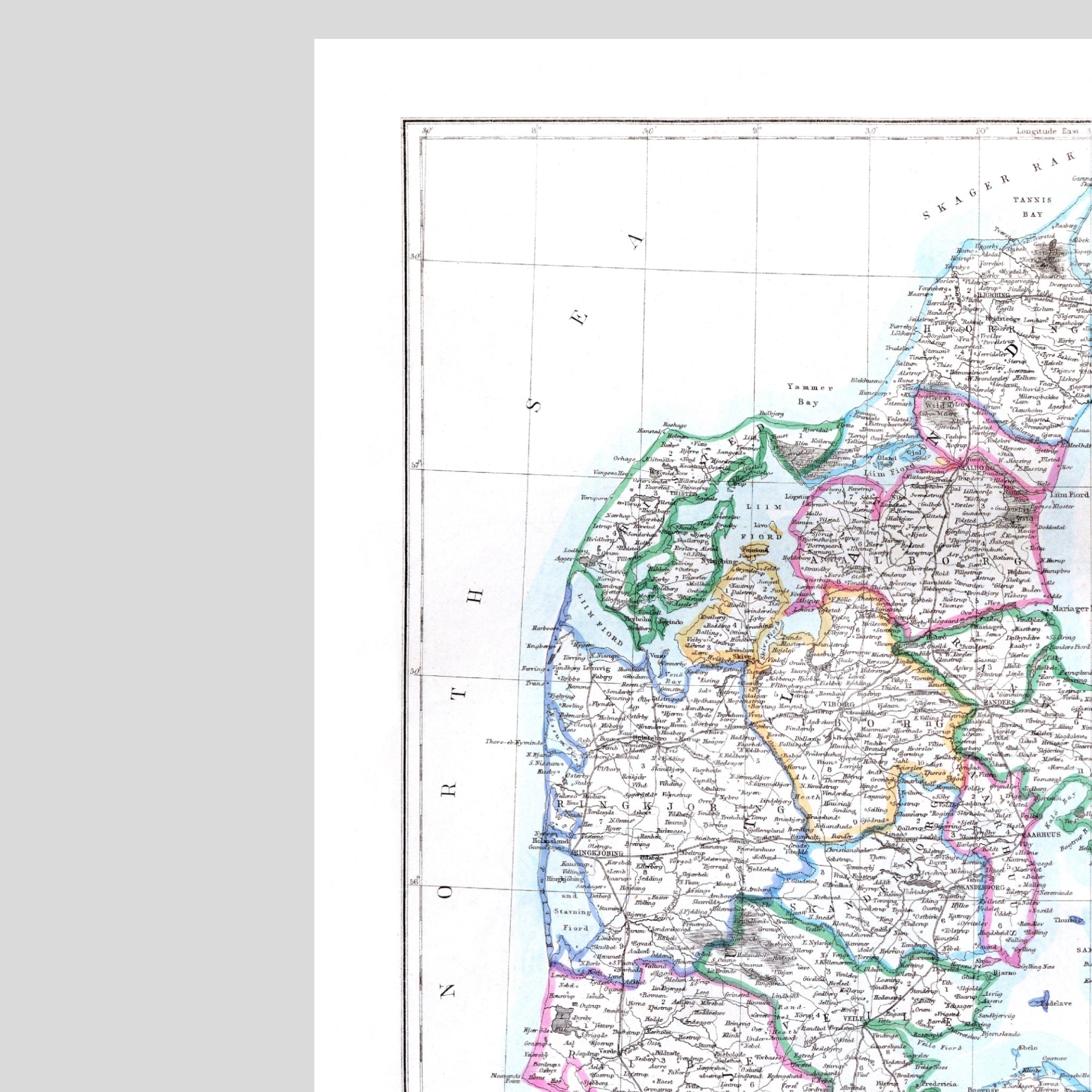 Dänemark | Schleswig | Holstein | Karte von 1863 | Vintage Map