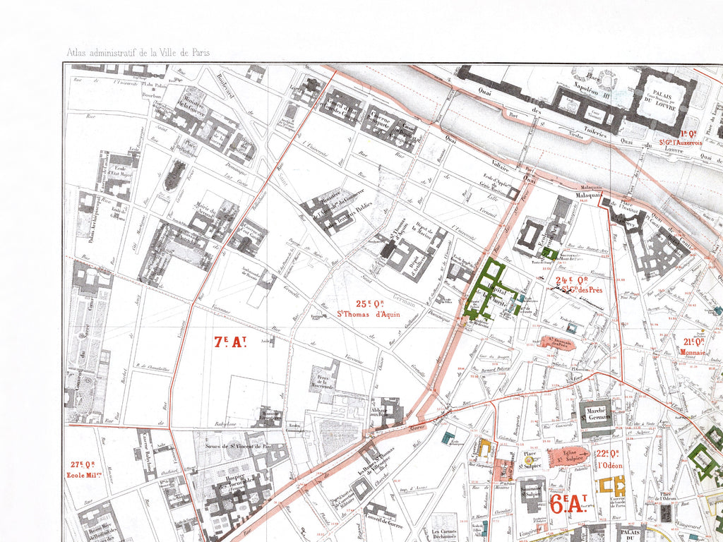 Haussmann | Paris 03 | 5. und 6 Arrondissement | Vintage Map