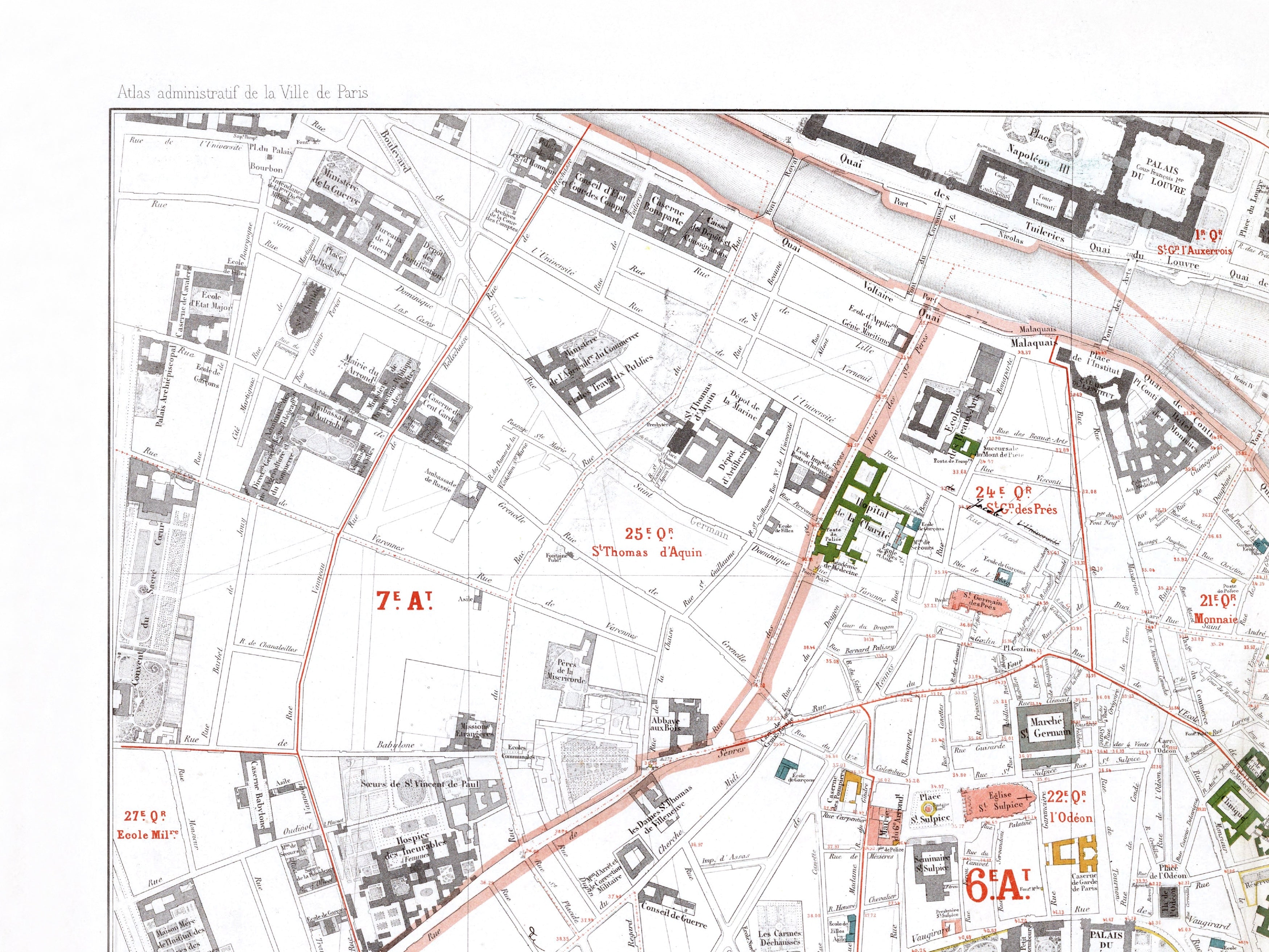 Haussmann | Paris 03 | 5. und 6 Arrondissement | Vintage Map