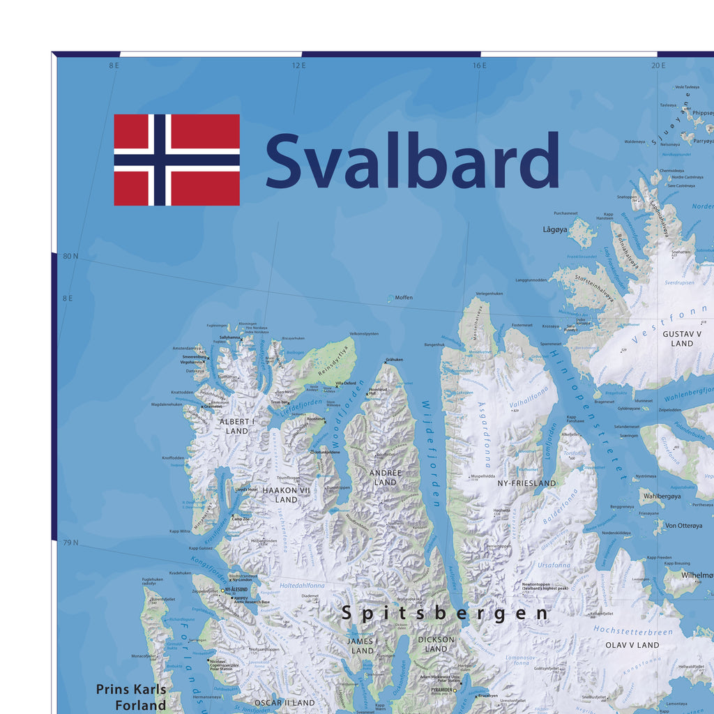 Svalbard Spitzbergen Landkarte Giclée-Druck
