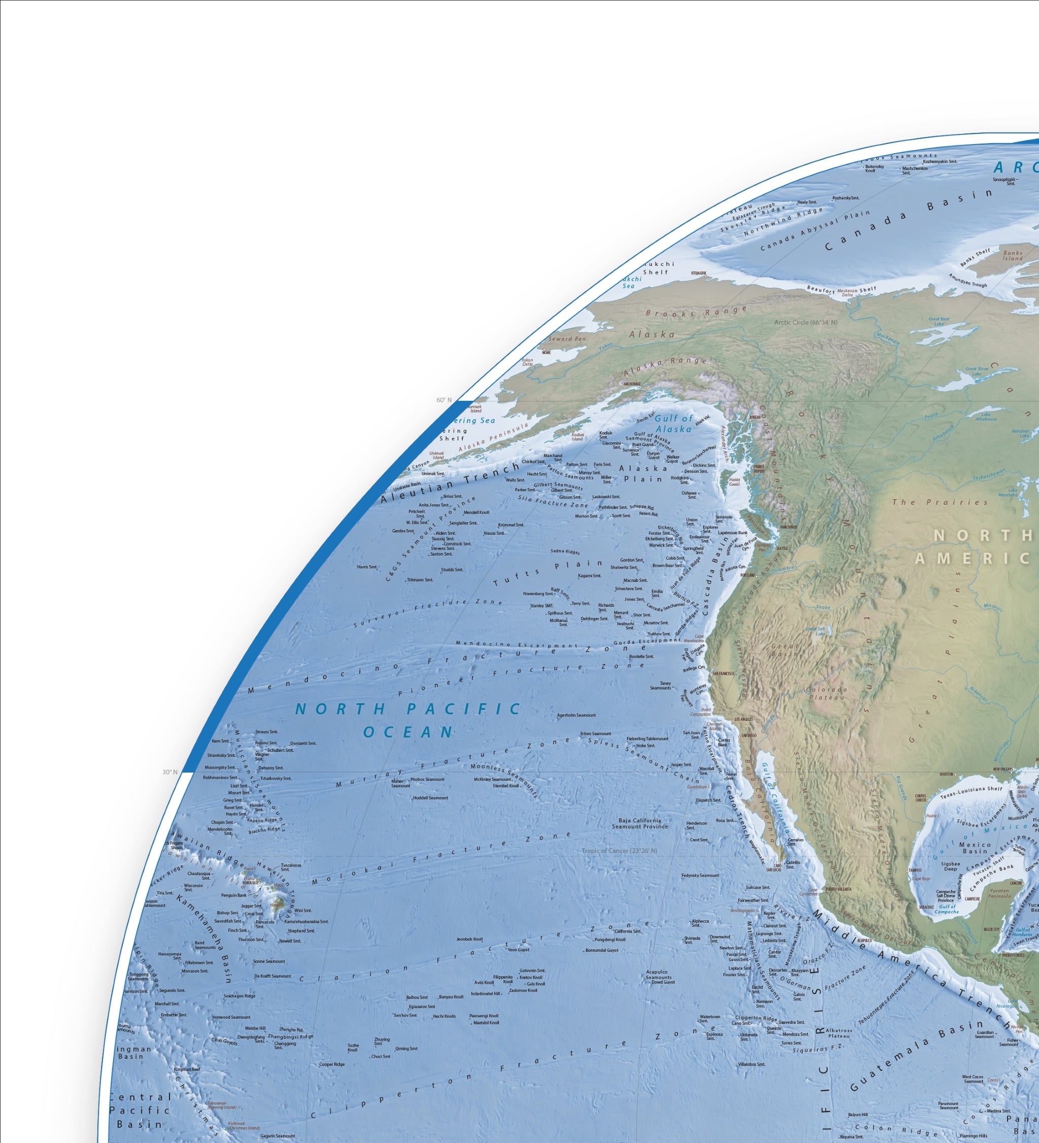 Weltmeeresboden | Meridian 11 Grad Ost | Equal-Earth-Projektion