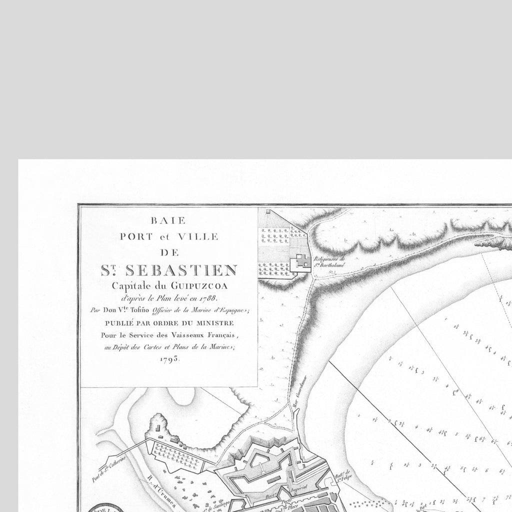 San Sebastian | Spanien | Seekarte | 1788 | Vintage Print