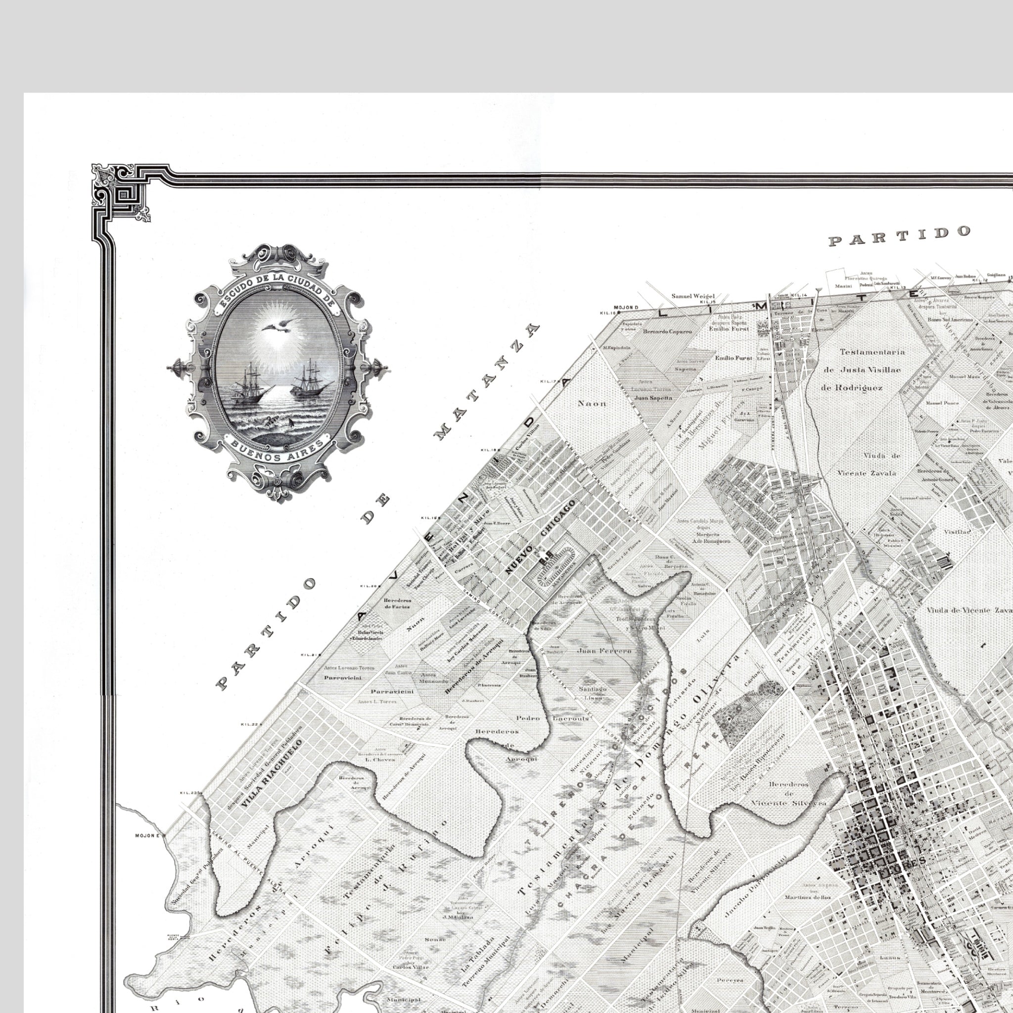 Buenos Aires | Stadtplan | Vintage Map | Giclée-Druck
