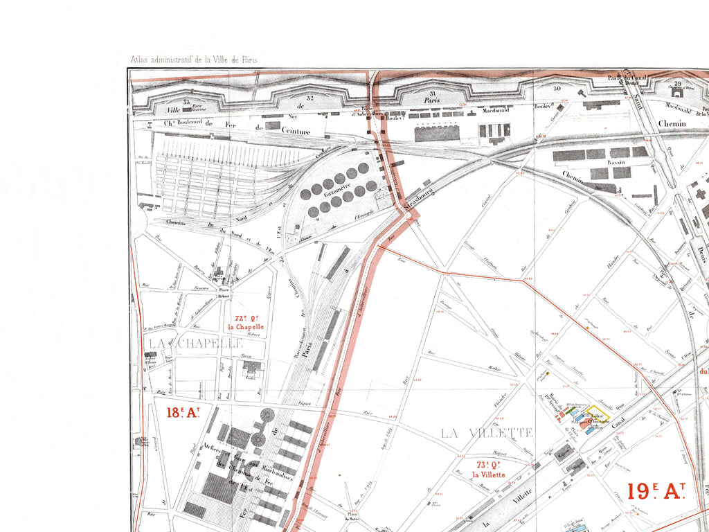 Haussmann | Paris | 19. Arrondissement | Vintage Map