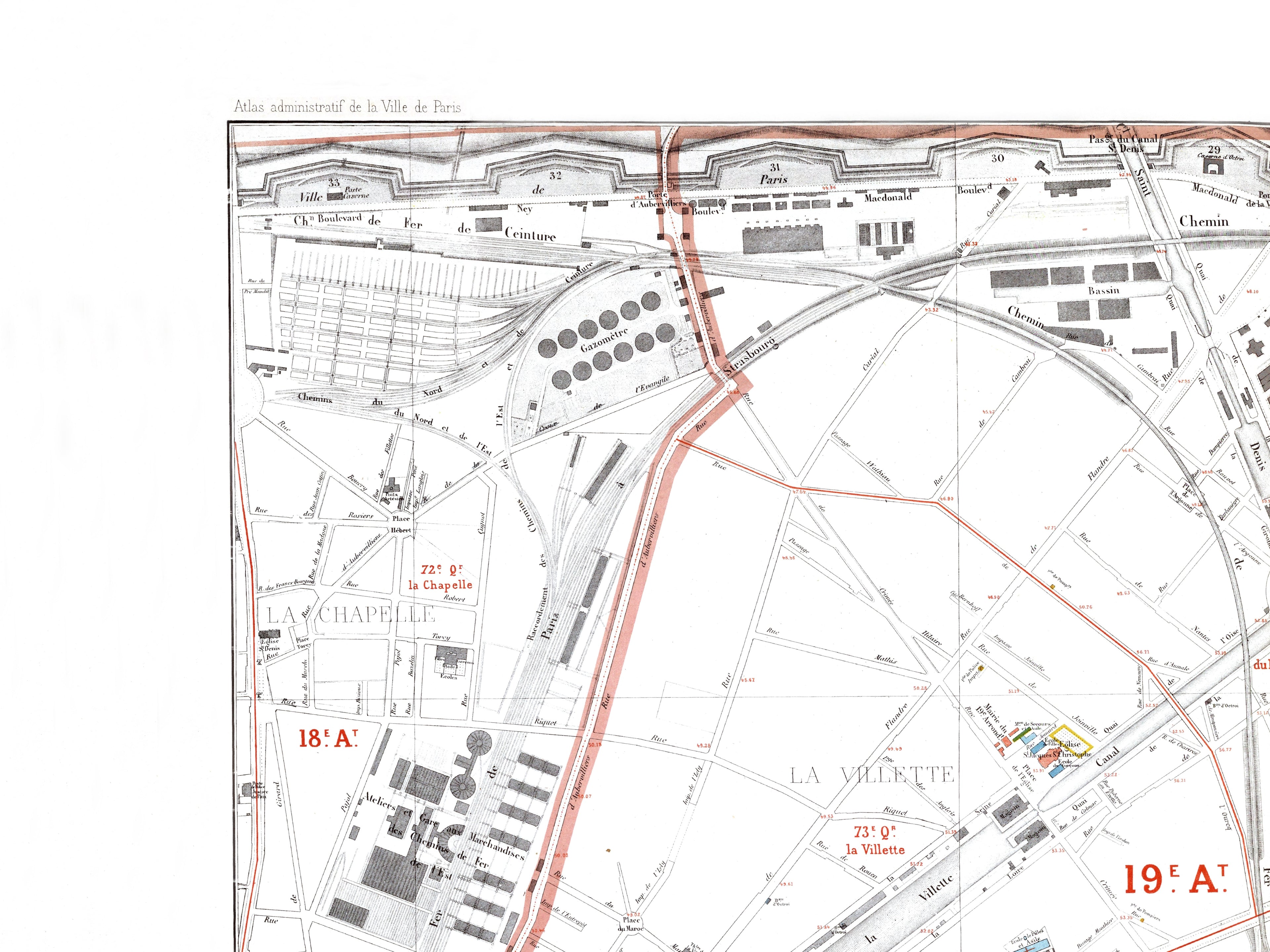 Haussmann | Paris | 19. Arrondissement | Vintage Map