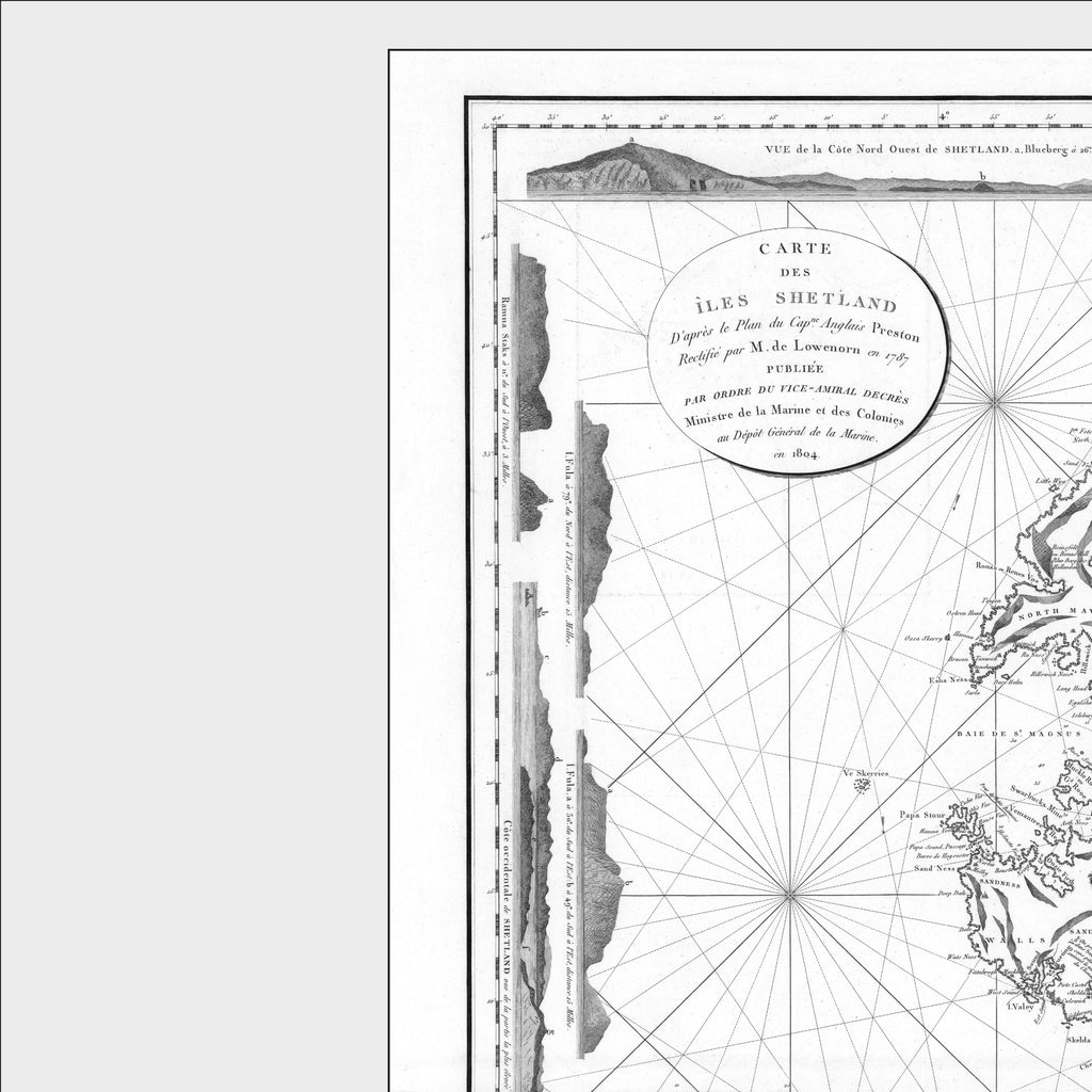 Shetland Islands | Nautical Chart | Map of 1804 | Giclée Print