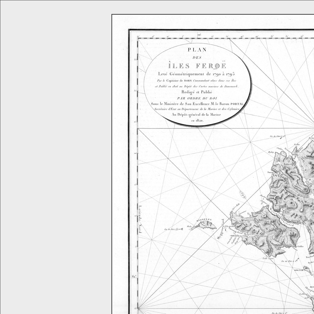 Faroer Inseln | Karte von 1820 | Giclée Druck