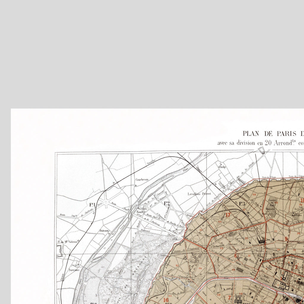Haussmann | Paris | Paris depuis l'annexion | Vintage Map