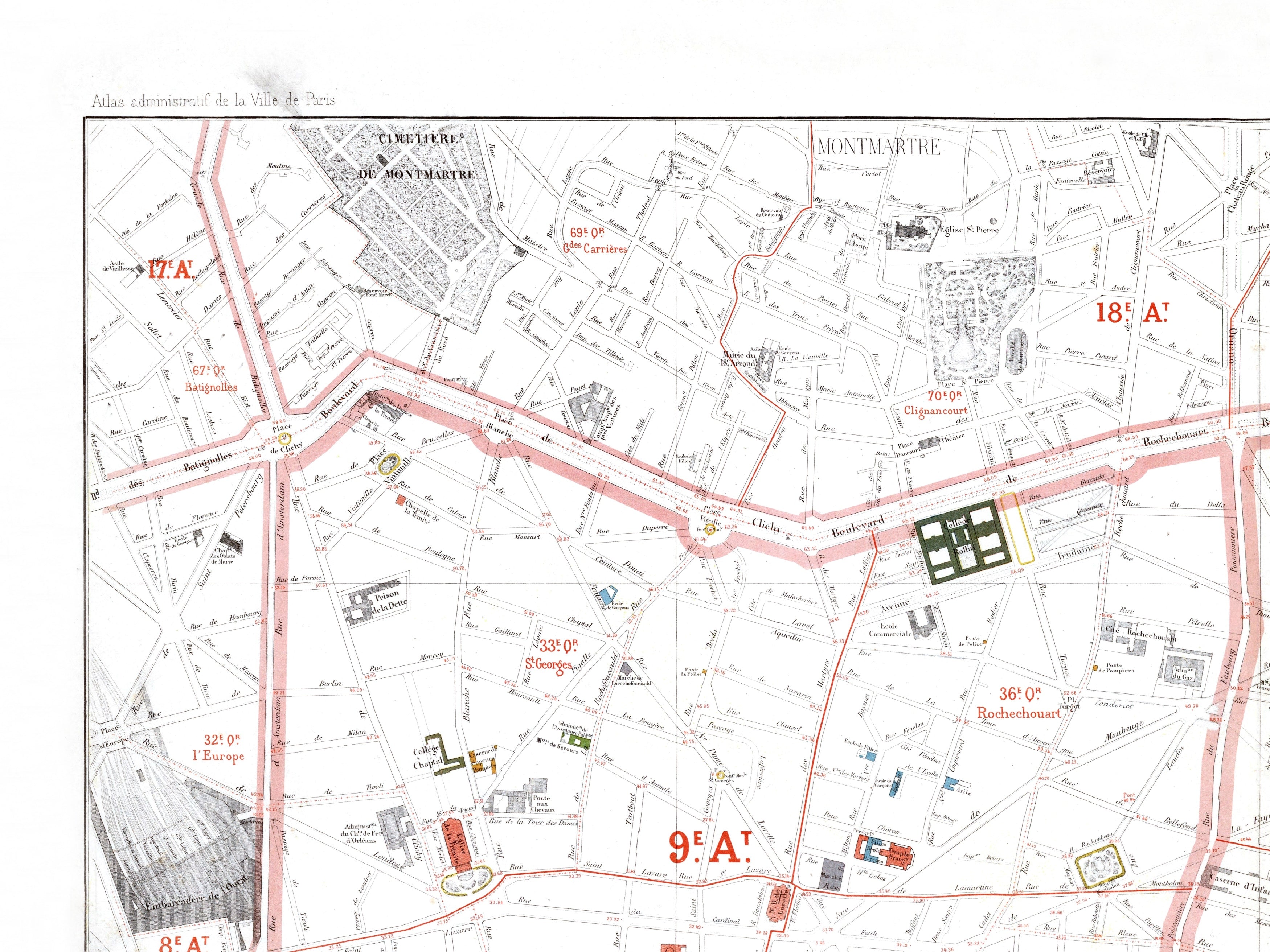 Haussmann | Paris 06 | 9. und 10. Arrondissement | Vintage Map