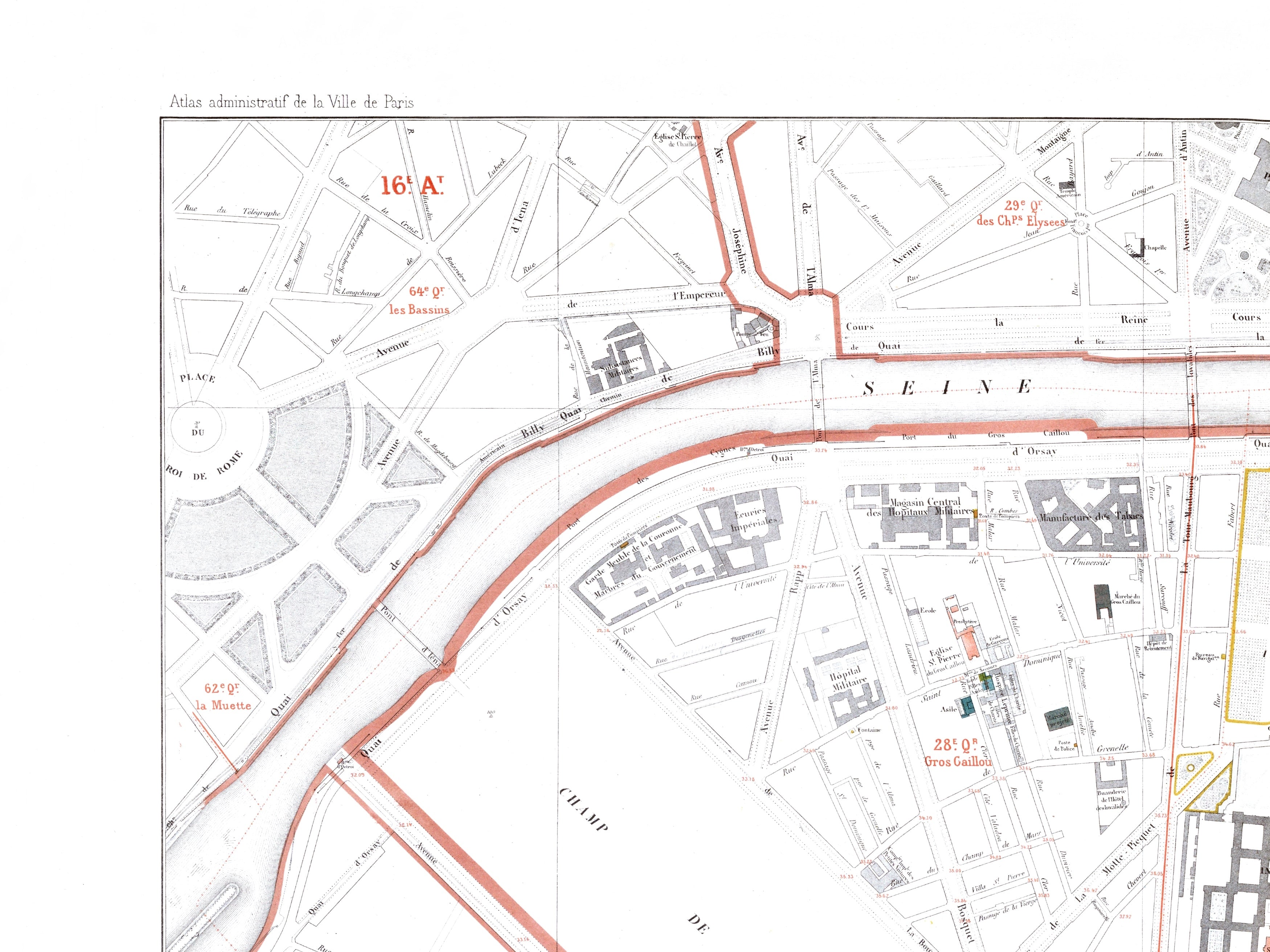 Haussmann | Paris 04 | 7. Arrondissement | Vintage Map