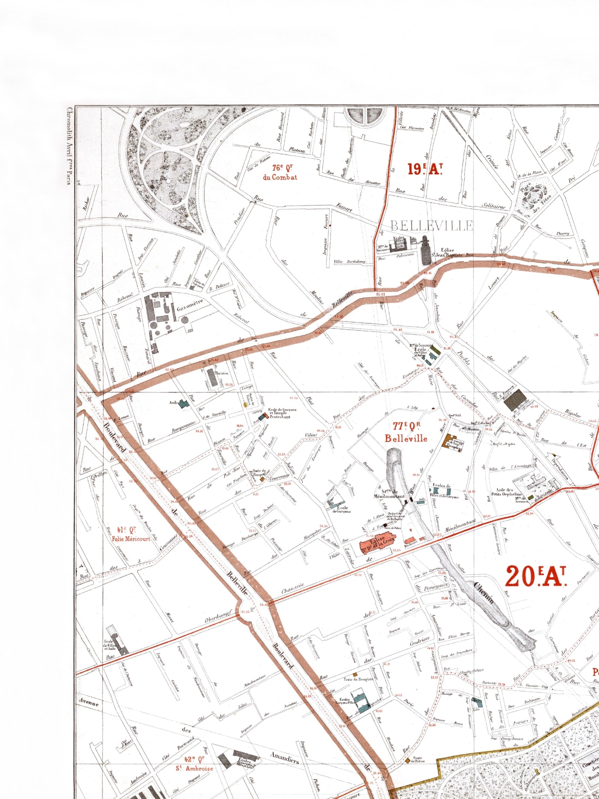 Haussmann | Paris | 20. Arrondissement | Vintage Map
