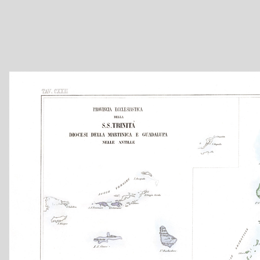 Kirchenatlas | Martinique | Guadeloupe | Vintage Map