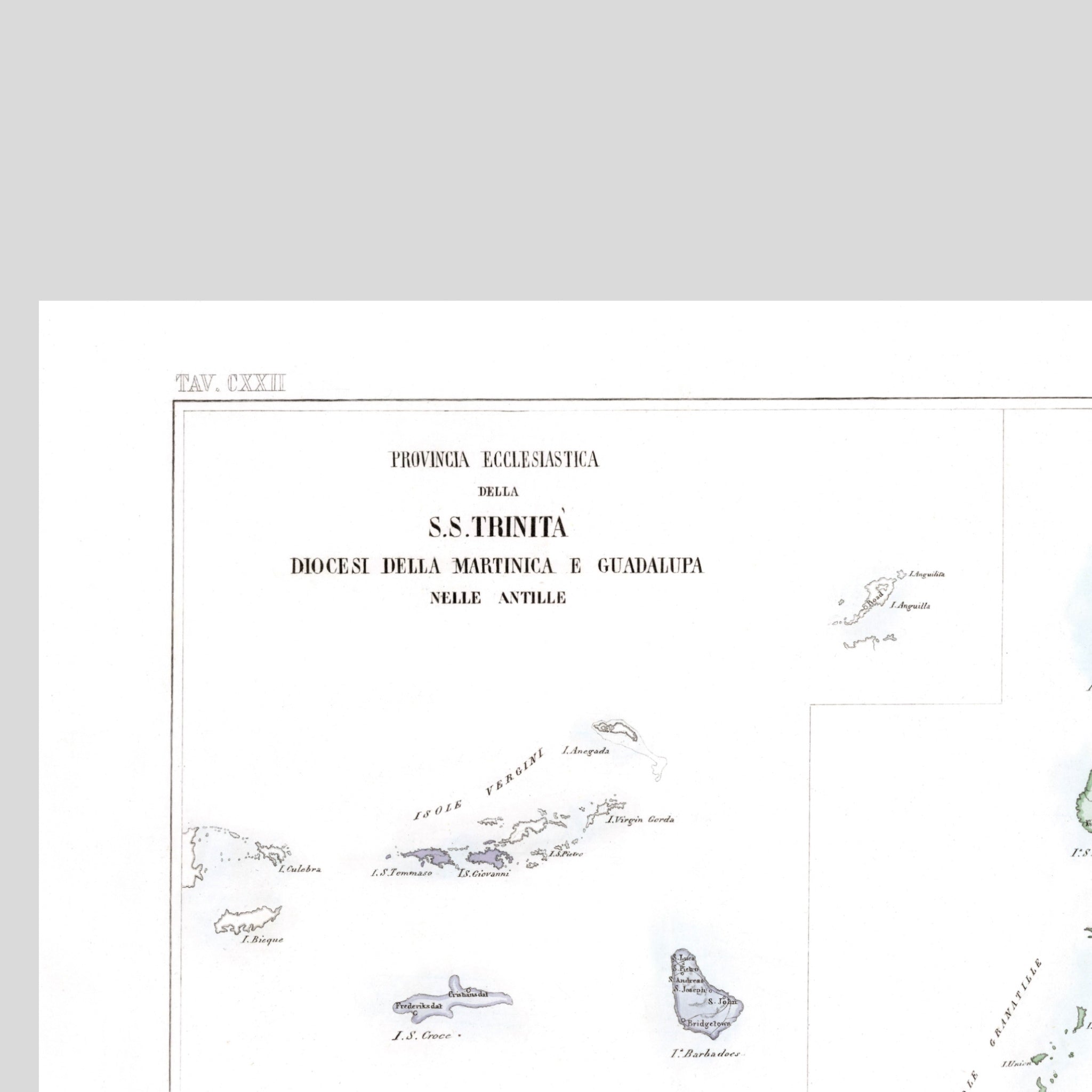 Kirchenatlas | Martinique | Guadeloupe | Vintage Map