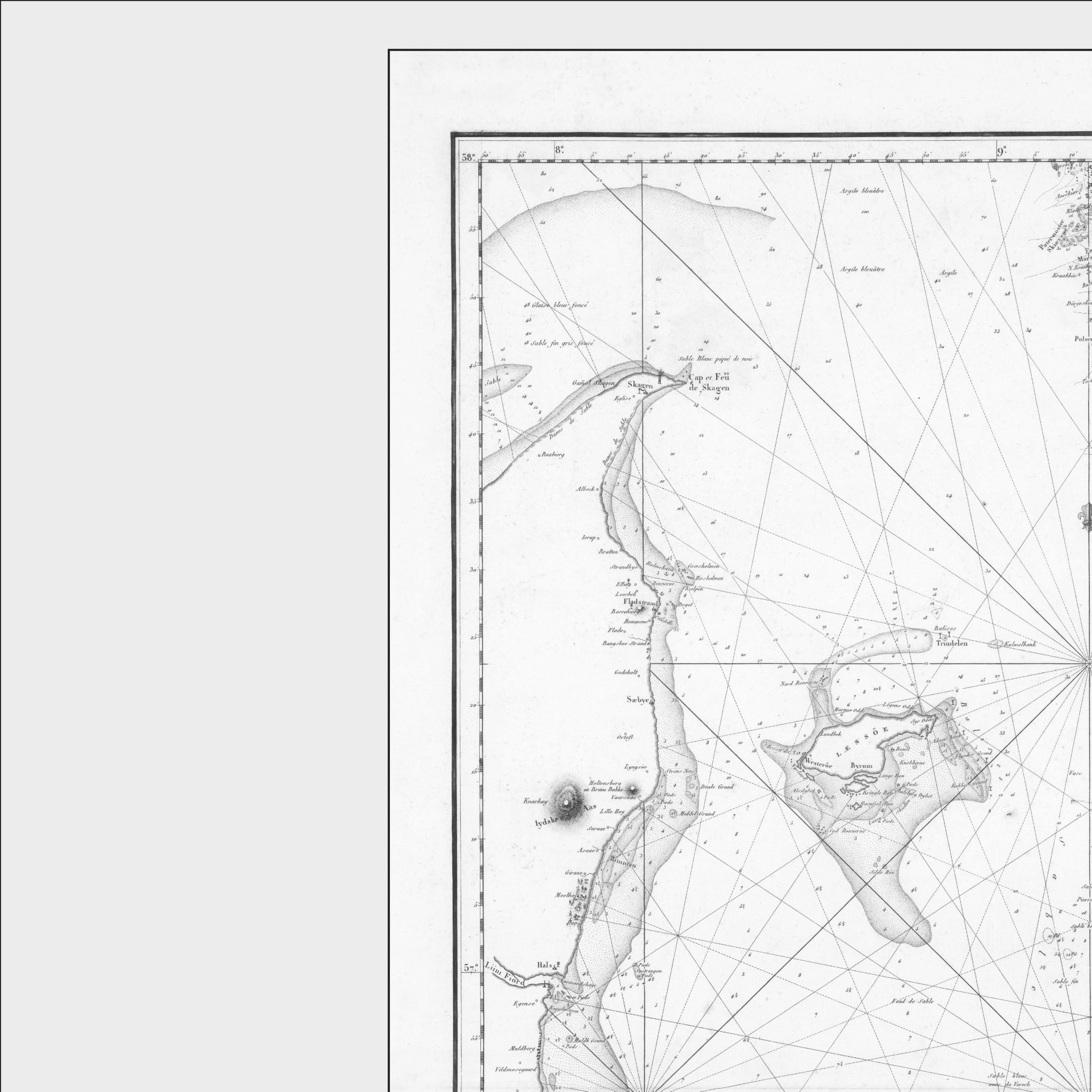 Kattegat | Nautical Chart | Map from 1804 | Giclée Print