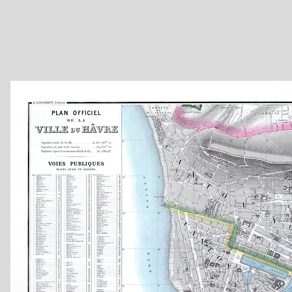 Le Havre | Frankreich | 1876 | Vintage Map
