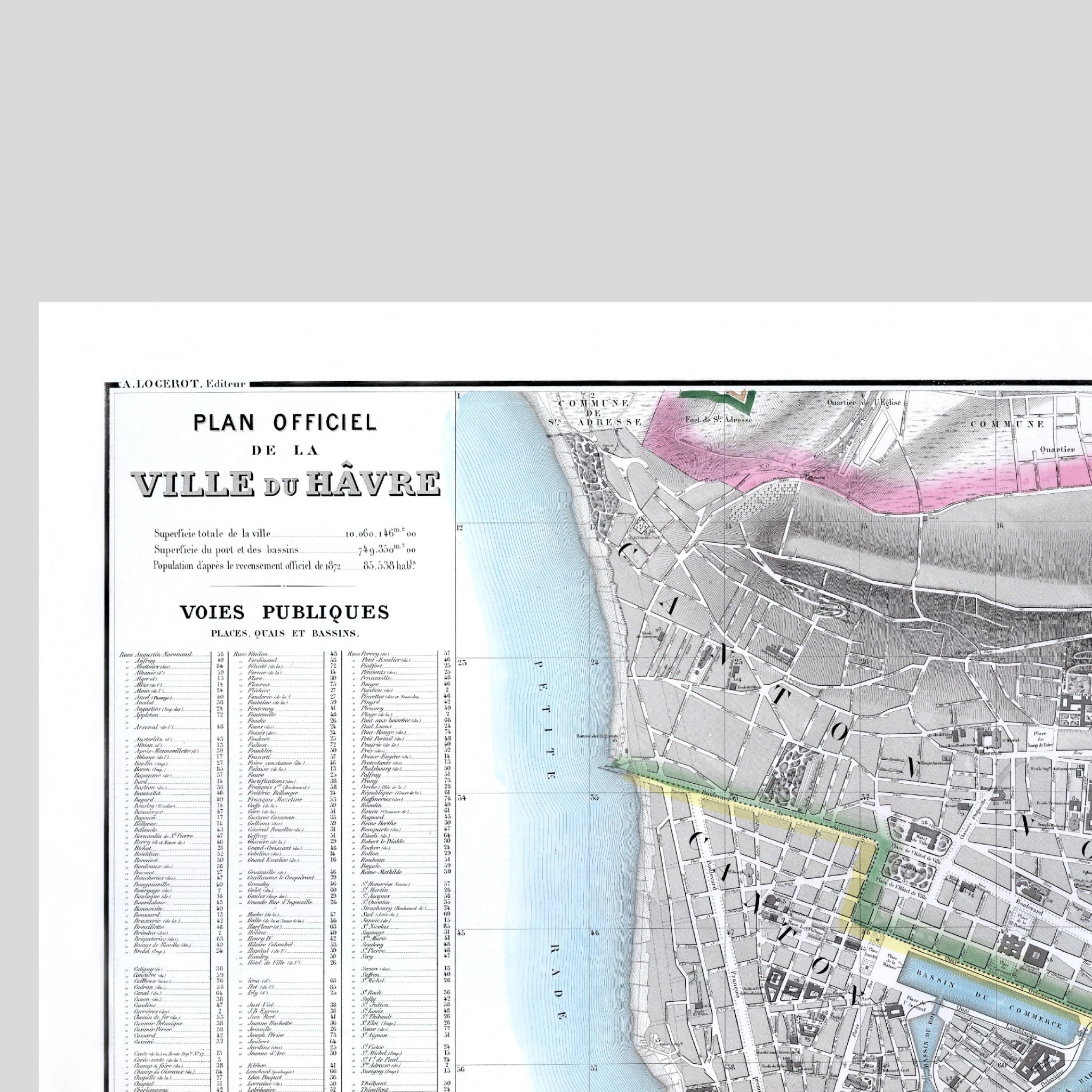 Le Havre | Frankreich | 1876 | Vintage Map