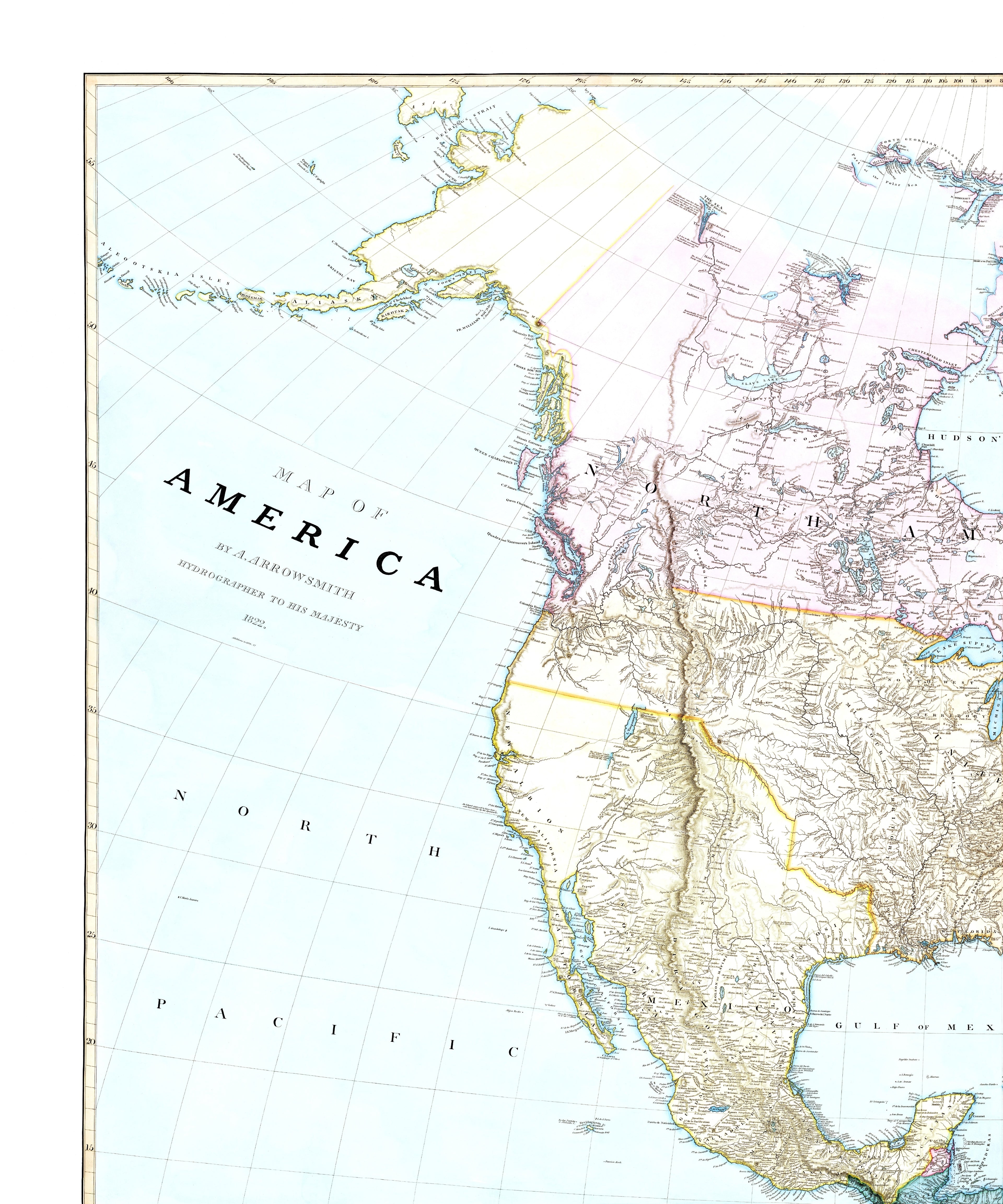 Amerika | Historische Karte | 1827 | Giclée-Druck