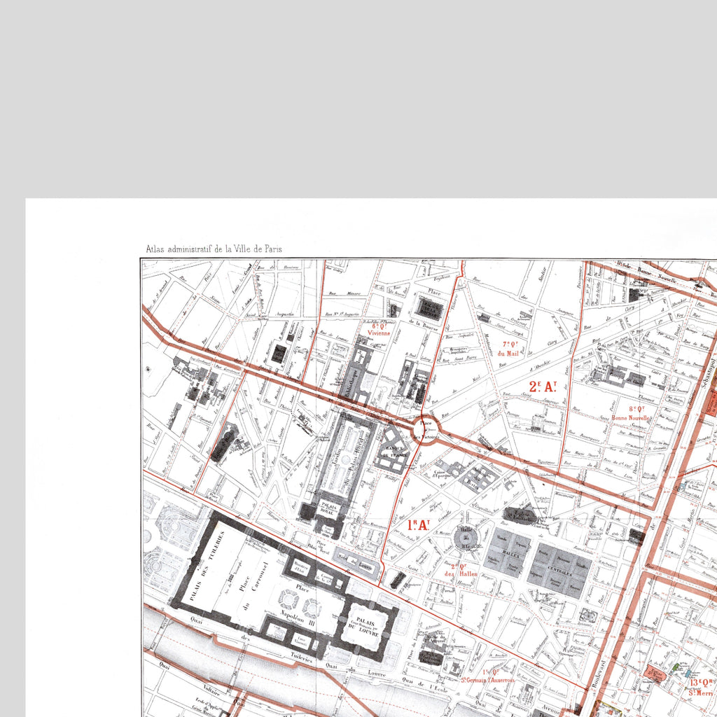 Haussmann | Paris 02 | 3. und 4 Arrondissement | Vintage Map