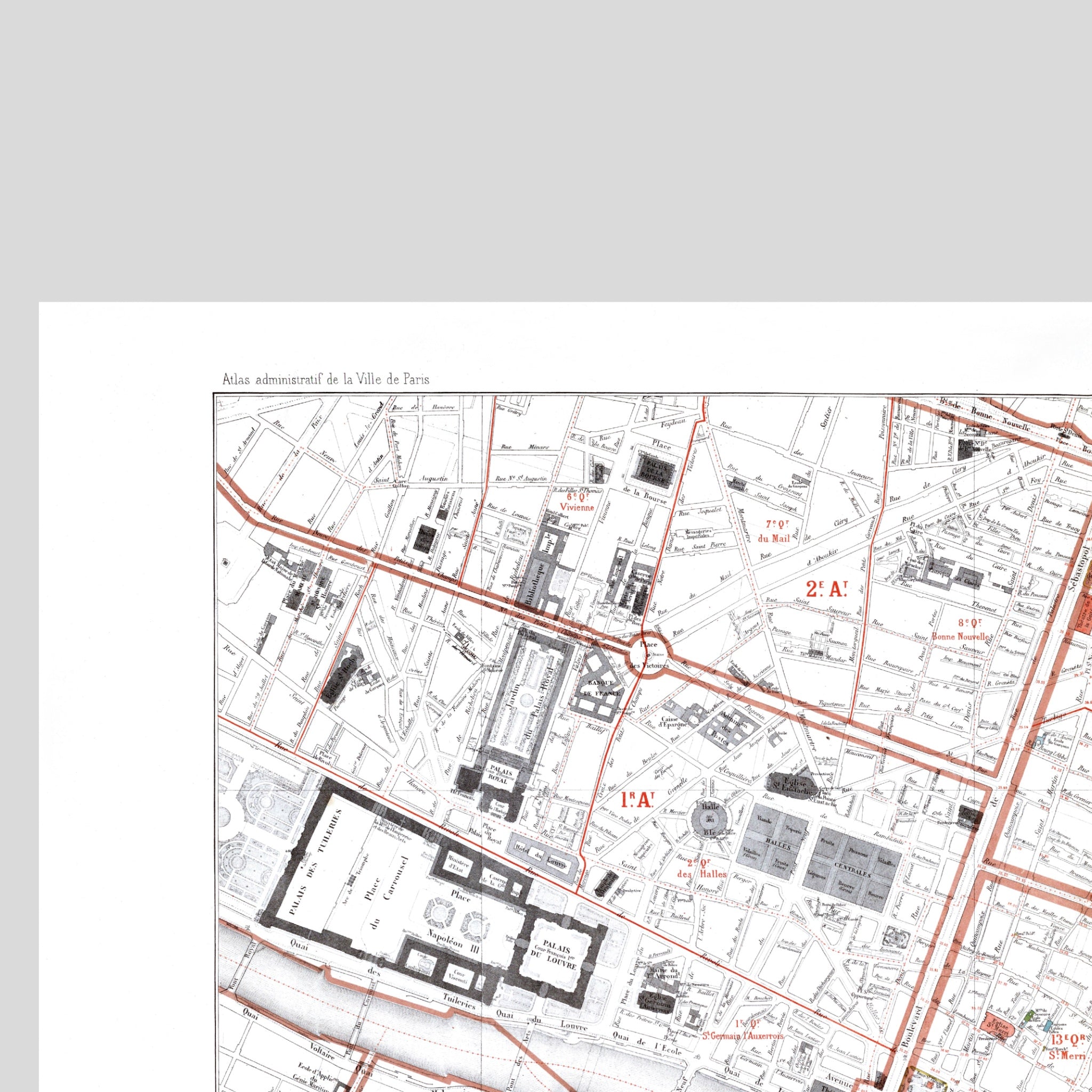 Haussmann | Paris 02 | 3. und 4 Arrondissement | Vintage Map