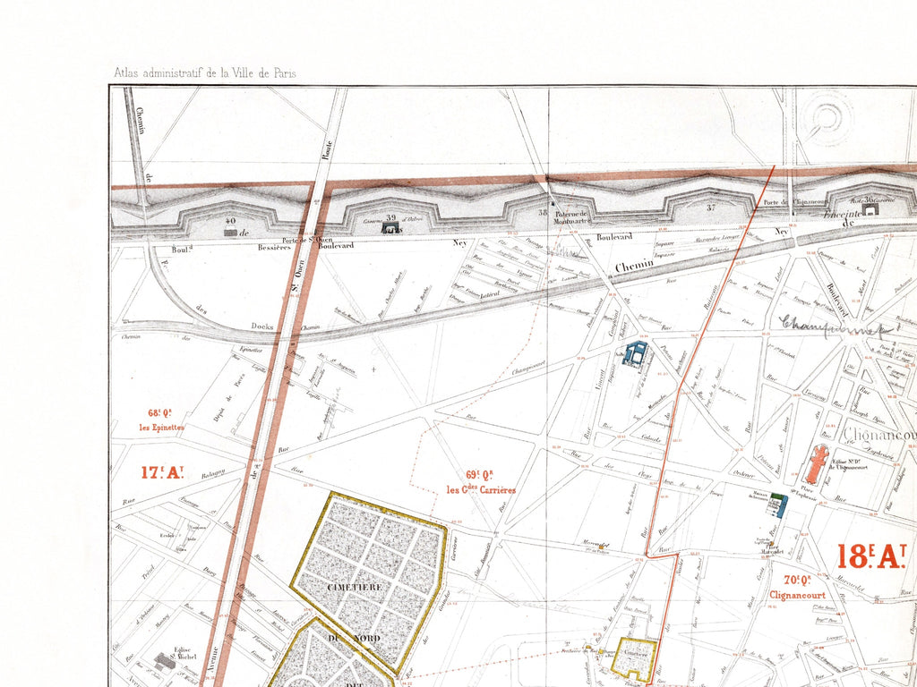 Haussmann | Paris | 18. Arrondissement | Vintage Map