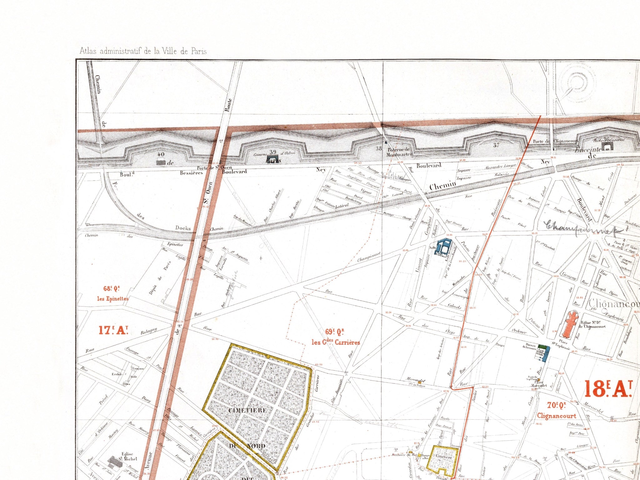 Haussmann | Paris | 18. Arrondissement | Vintage Map