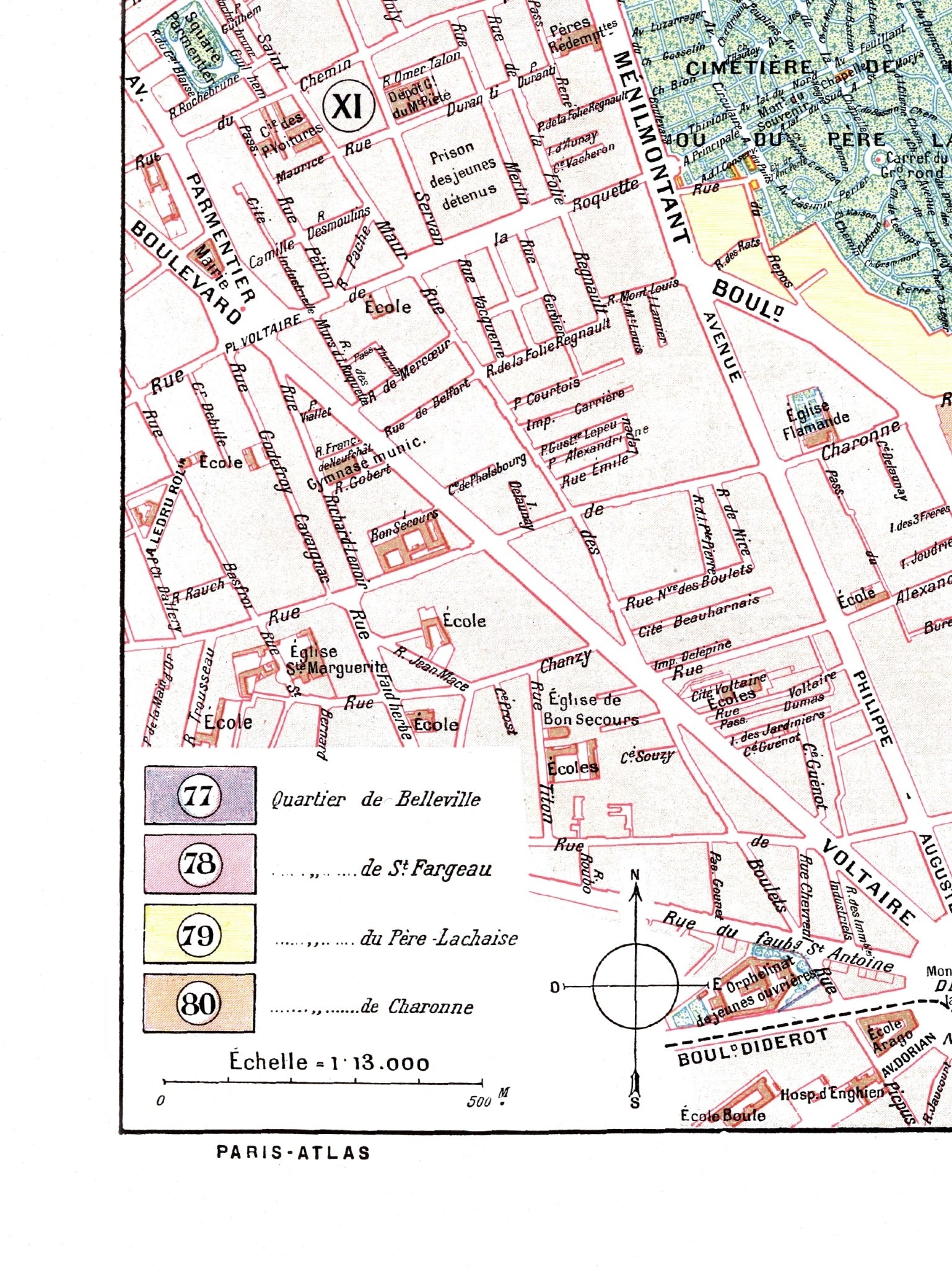 Paris | 1900 | 20. Arrondissement | Vintage Map