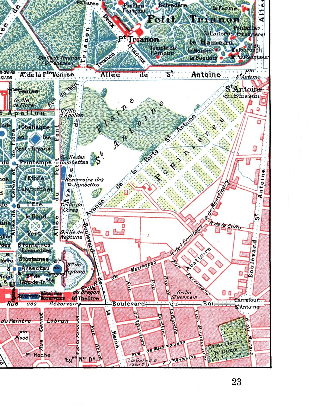 París | 1900 | Versalles | Mapa antiguo