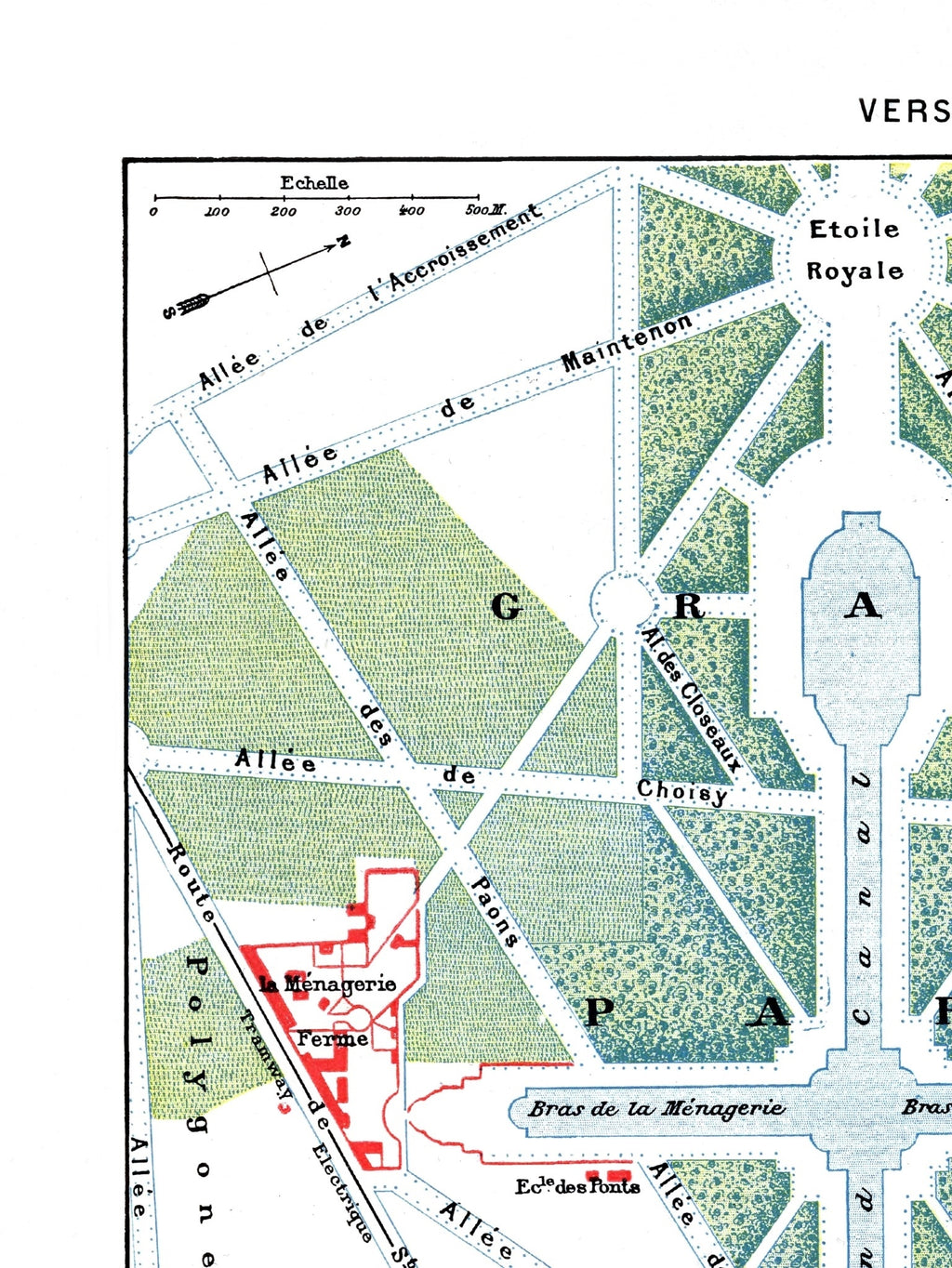 París | 1900 | Versalles | Mapa antiguo