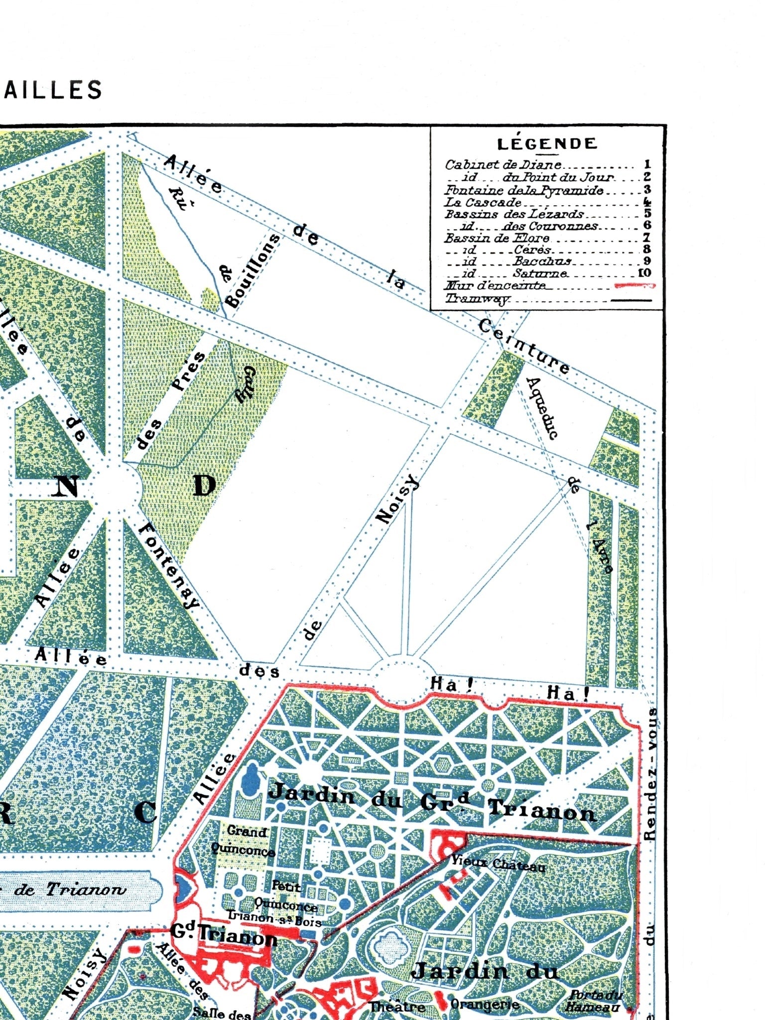 París | 1900 | Versalles | Mapa antiguo