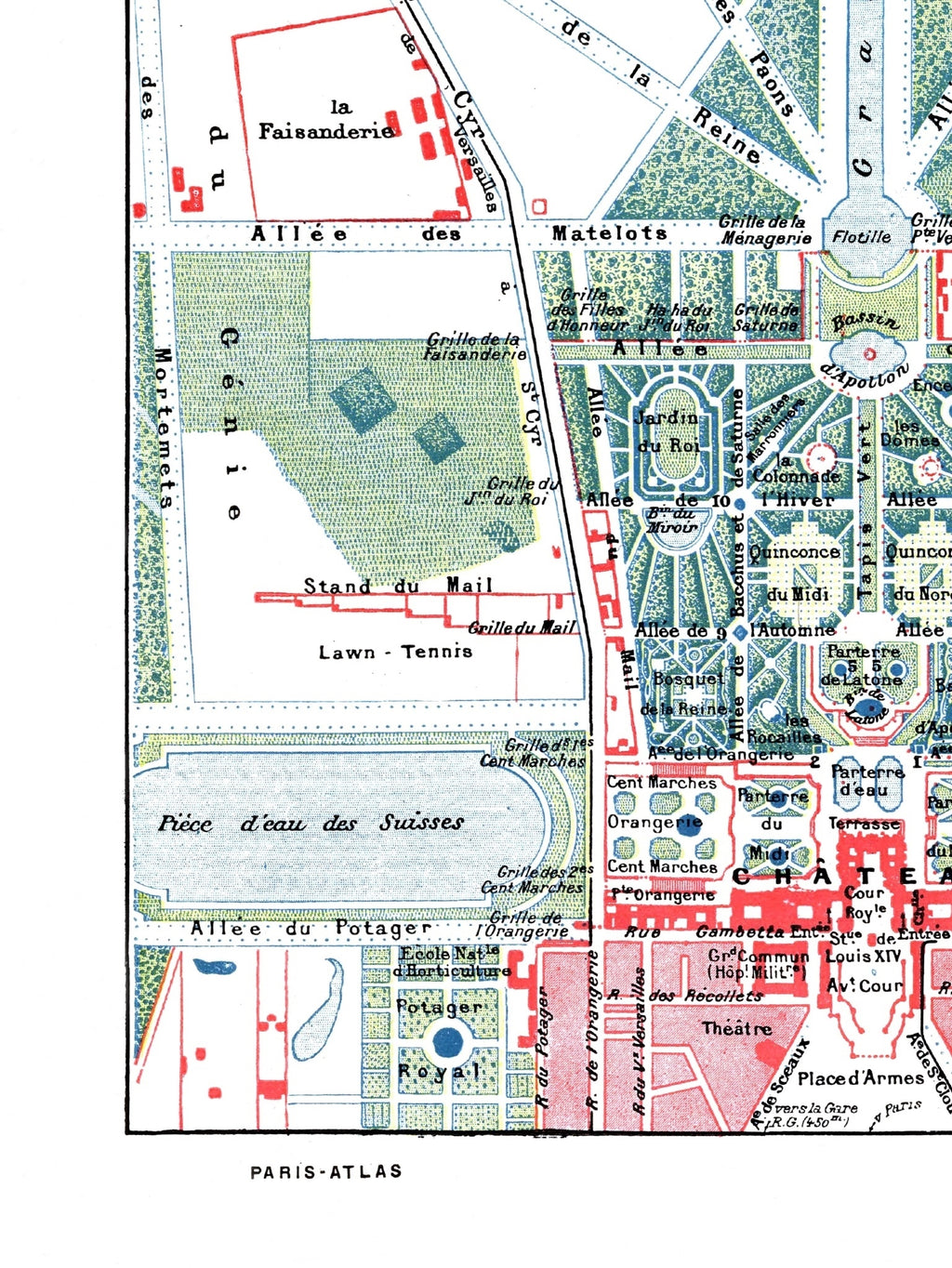 París | 1900 | Versalles | Mapa antiguo