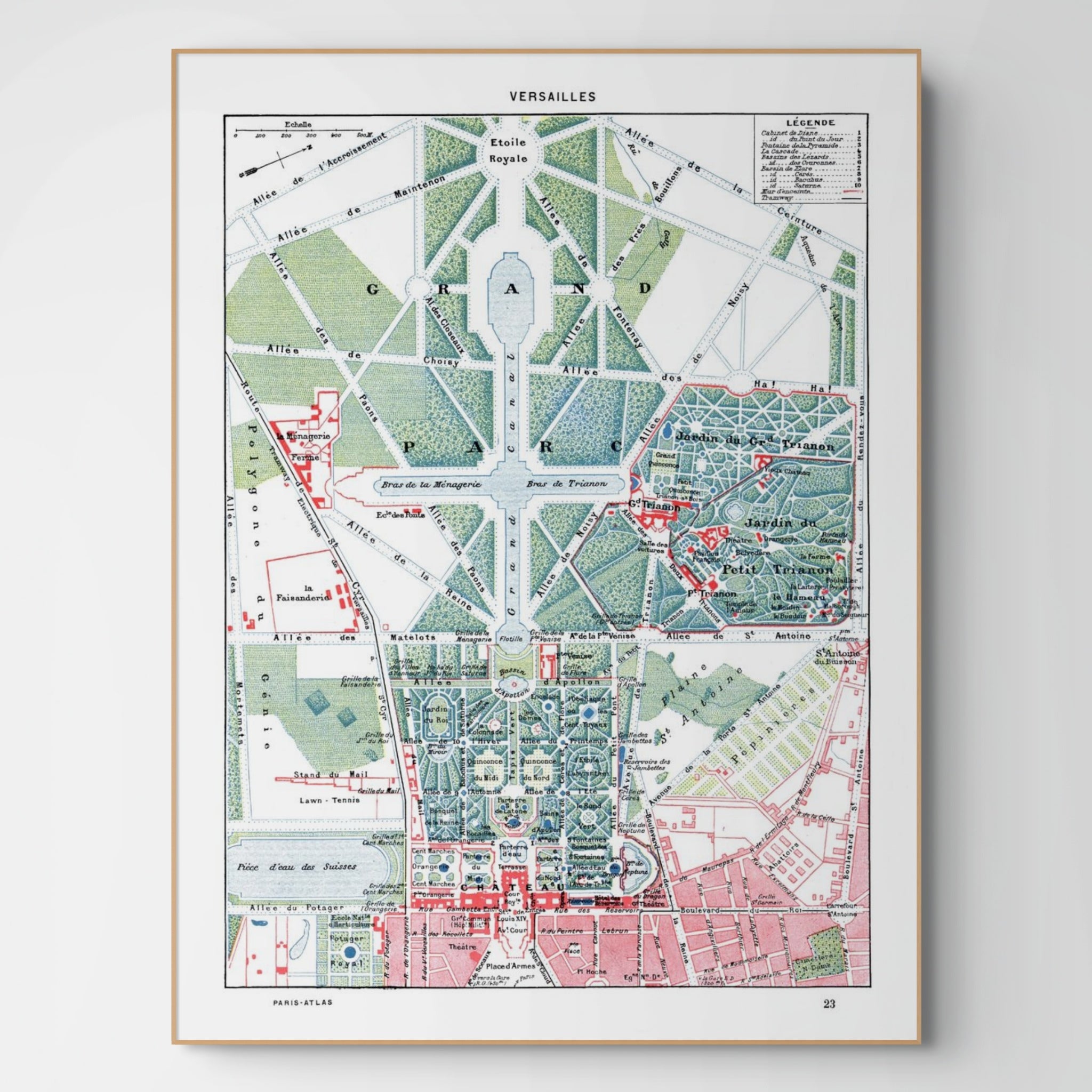 París | 1900 | Versalles | Mapa antiguo