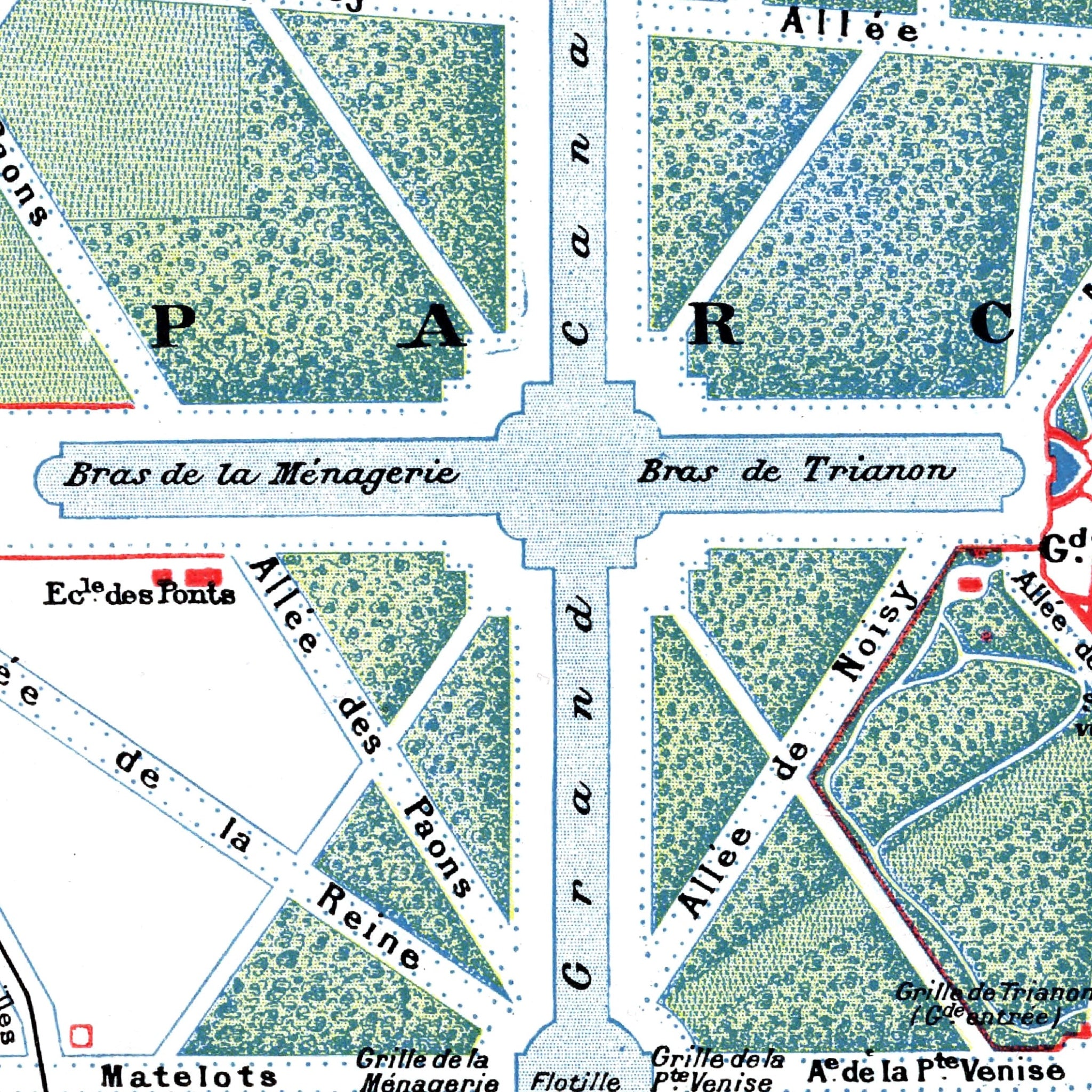 París | 1900 | Versalles | Mapa antiguo