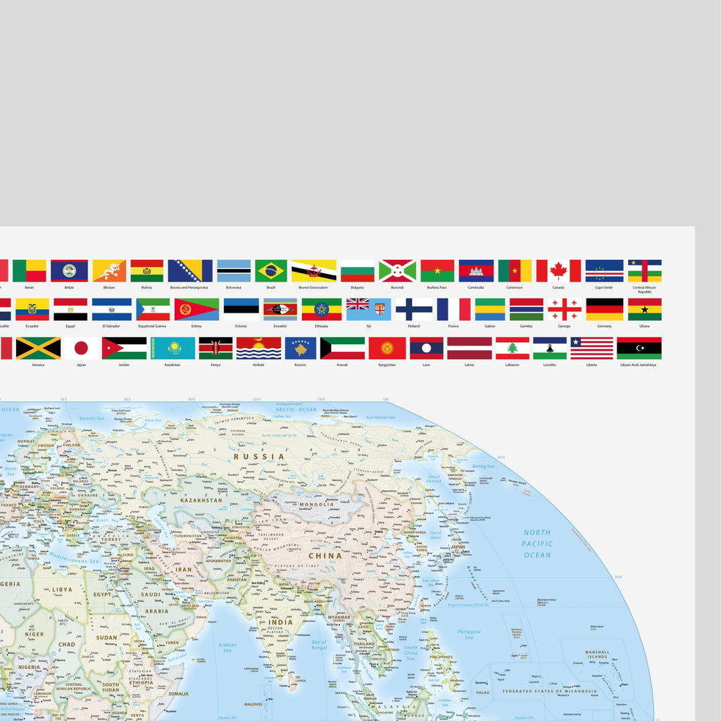 Mapa político del mundo, Meridiano 0 grados Greenwich, Proyección Equal Earth, Mundo, Mapa, Tierra, Póster, Cartografía