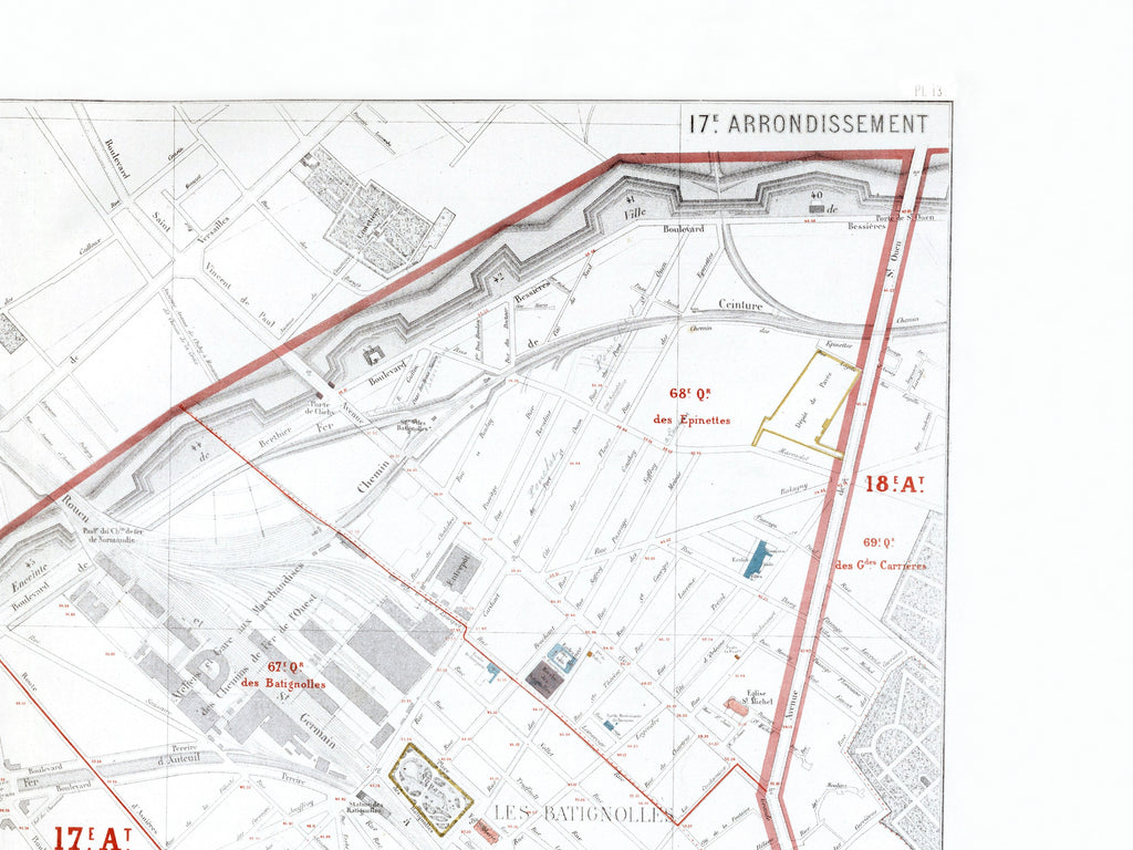 Haussmann | Paris | 17. Arrondissement | Vintage Map