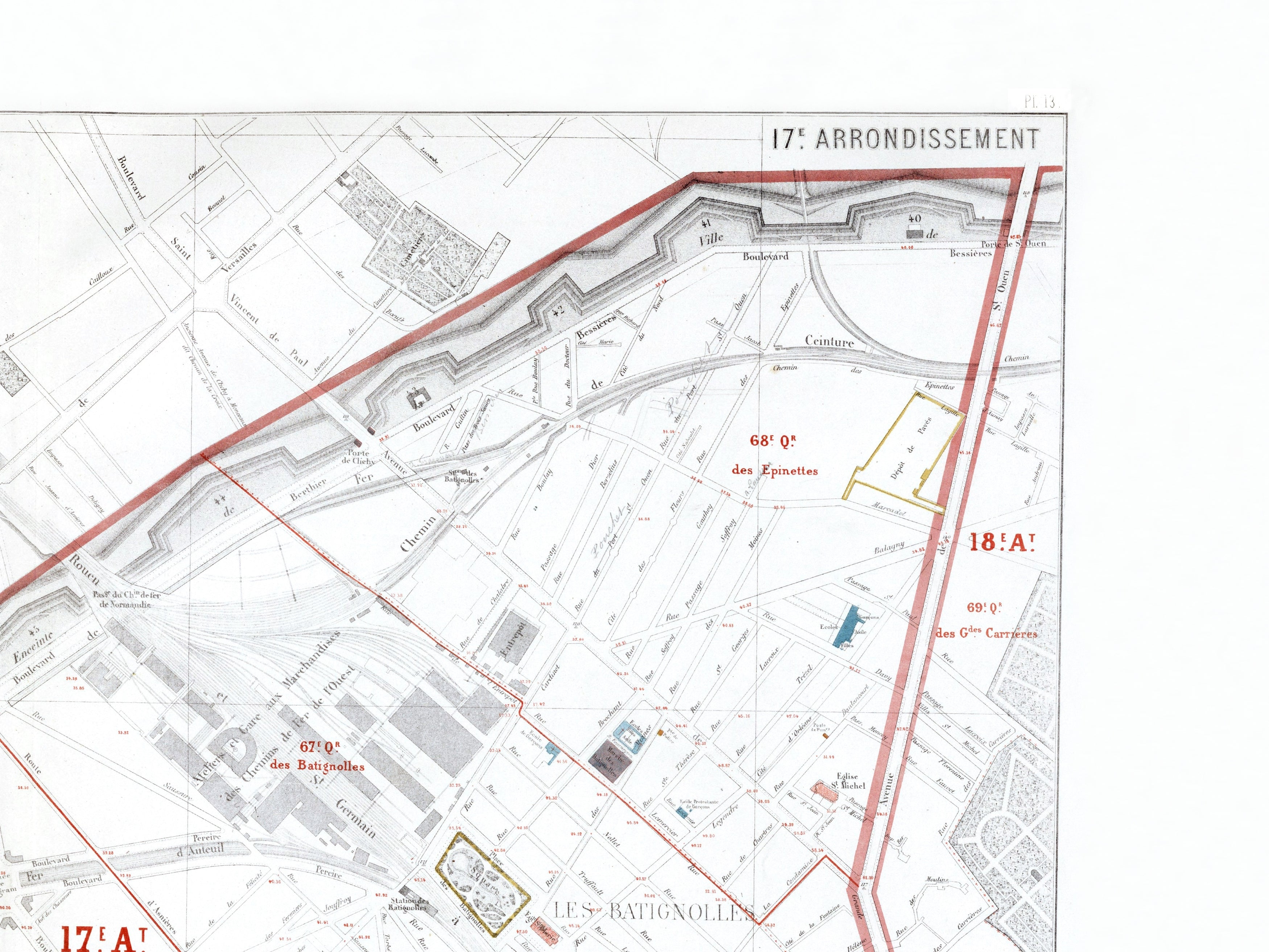 Haussmann | Paris | 17. Arrondissement | Vintage Map