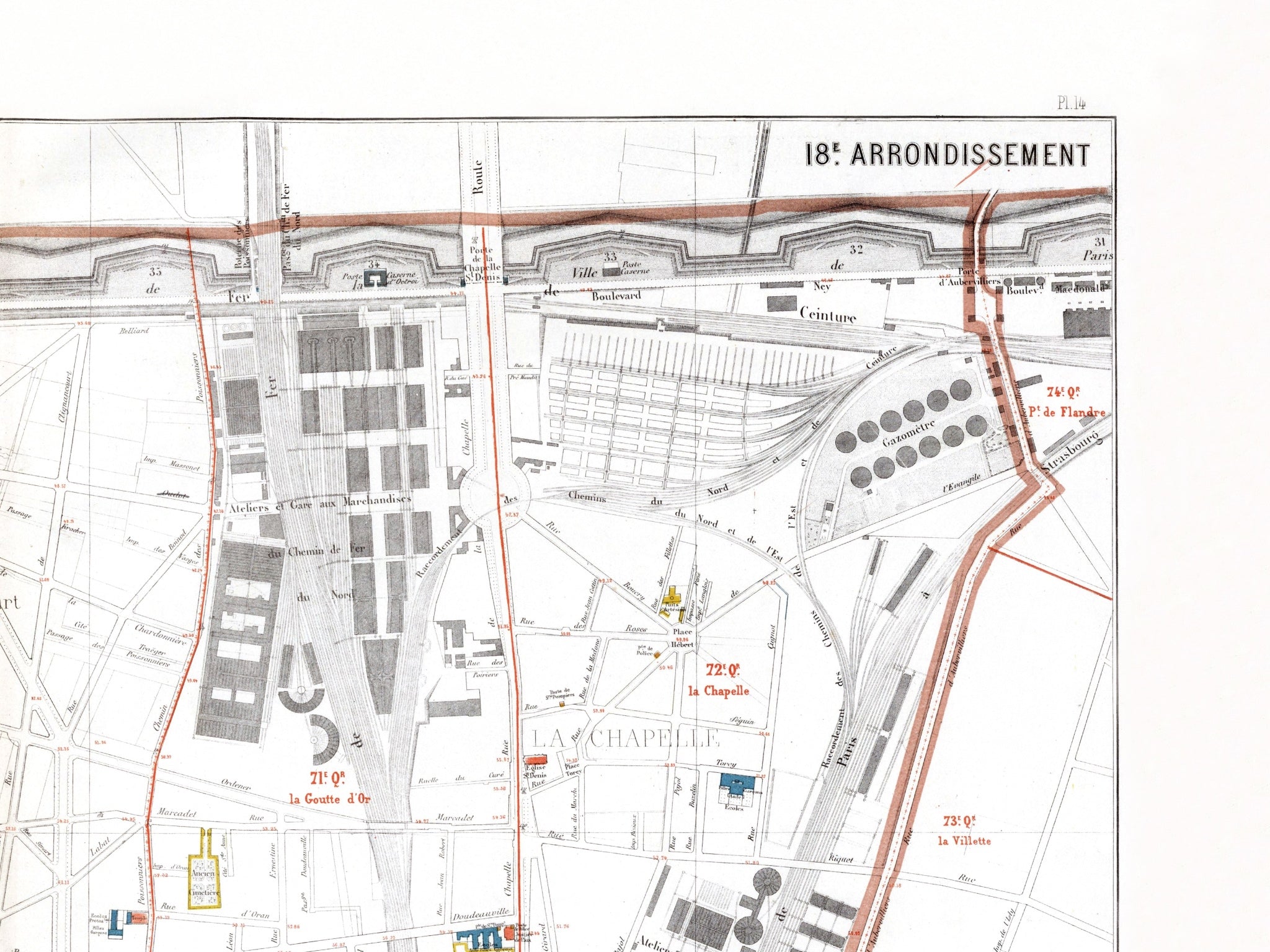 Haussmann | Paris | 18. Arrondissement | Vintage Map