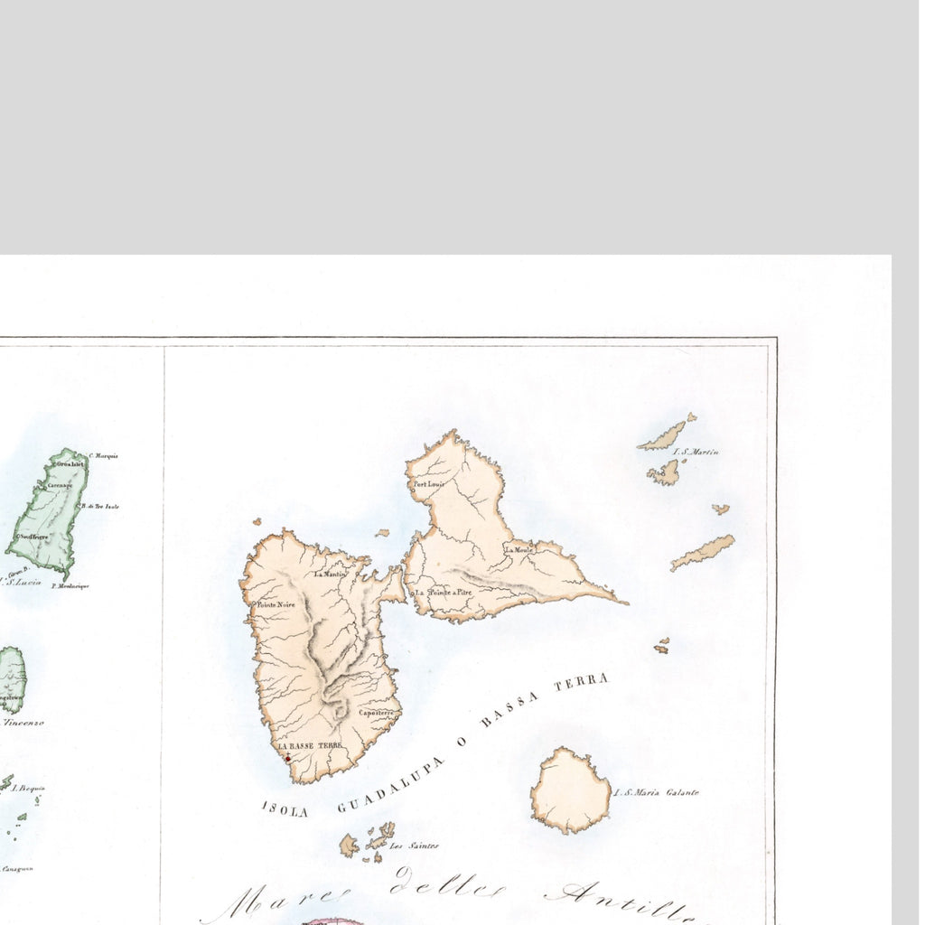 Kirchenatlas | Martinique | Guadeloupe | Vintage Map