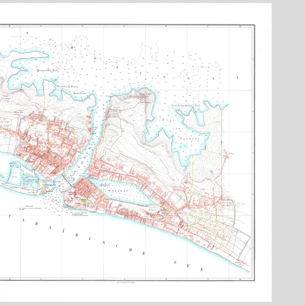 Curacao | Willemstad | Landkarte | 1912 | Giclée-Druck