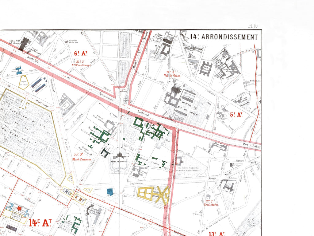 Haussmann | Paris | 14. Arrondissement | Vintage Map